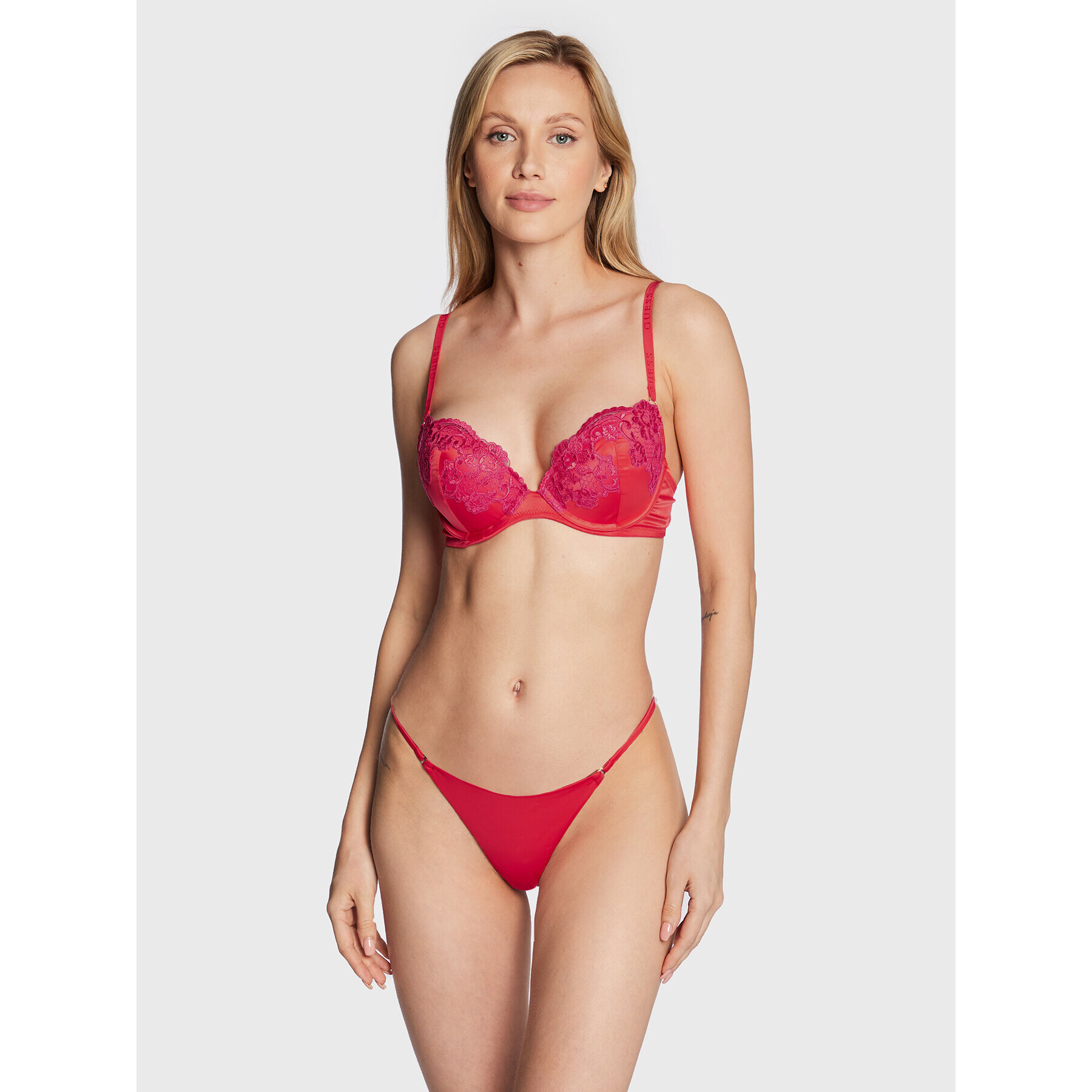 Guess Сутиен push-up Bridgette O2BC08 WEUY0 Червен - Pepit.bg