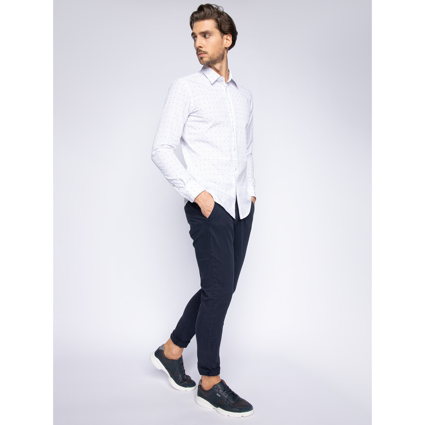 Guess Текстилни панталони Lucas M01B35 WCO11 Тъмносин Slim Fit - Pepit.bg