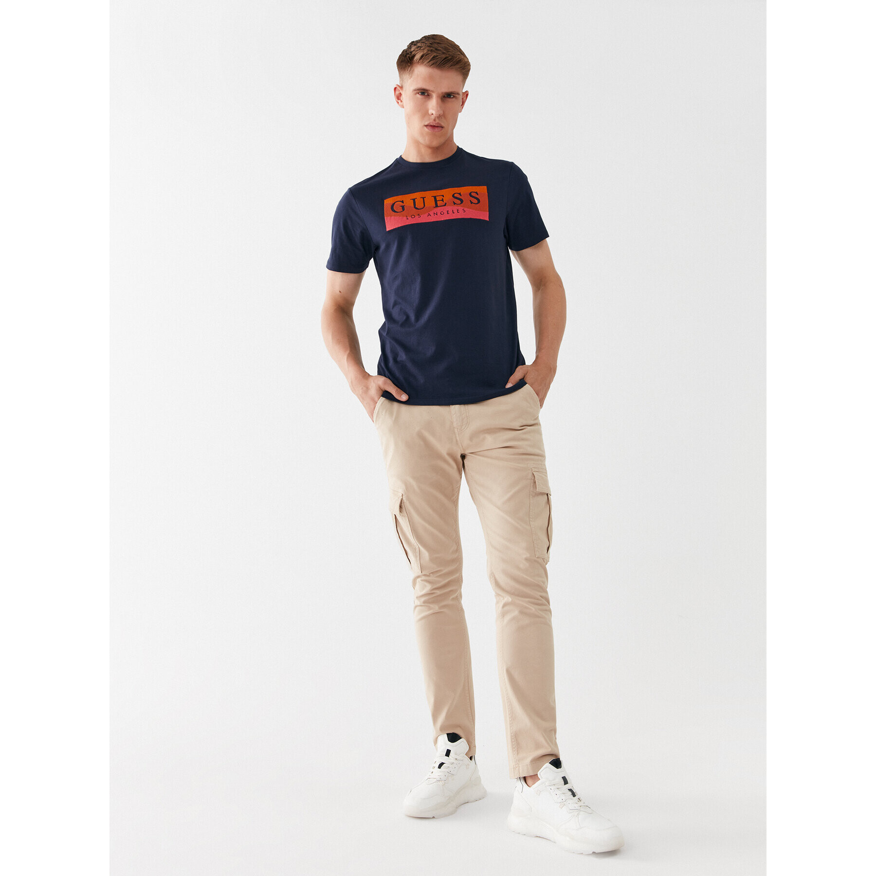 Guess Текстилни панталони M2GB27 WCNZ0 Бежов Slim Fit - Pepit.bg