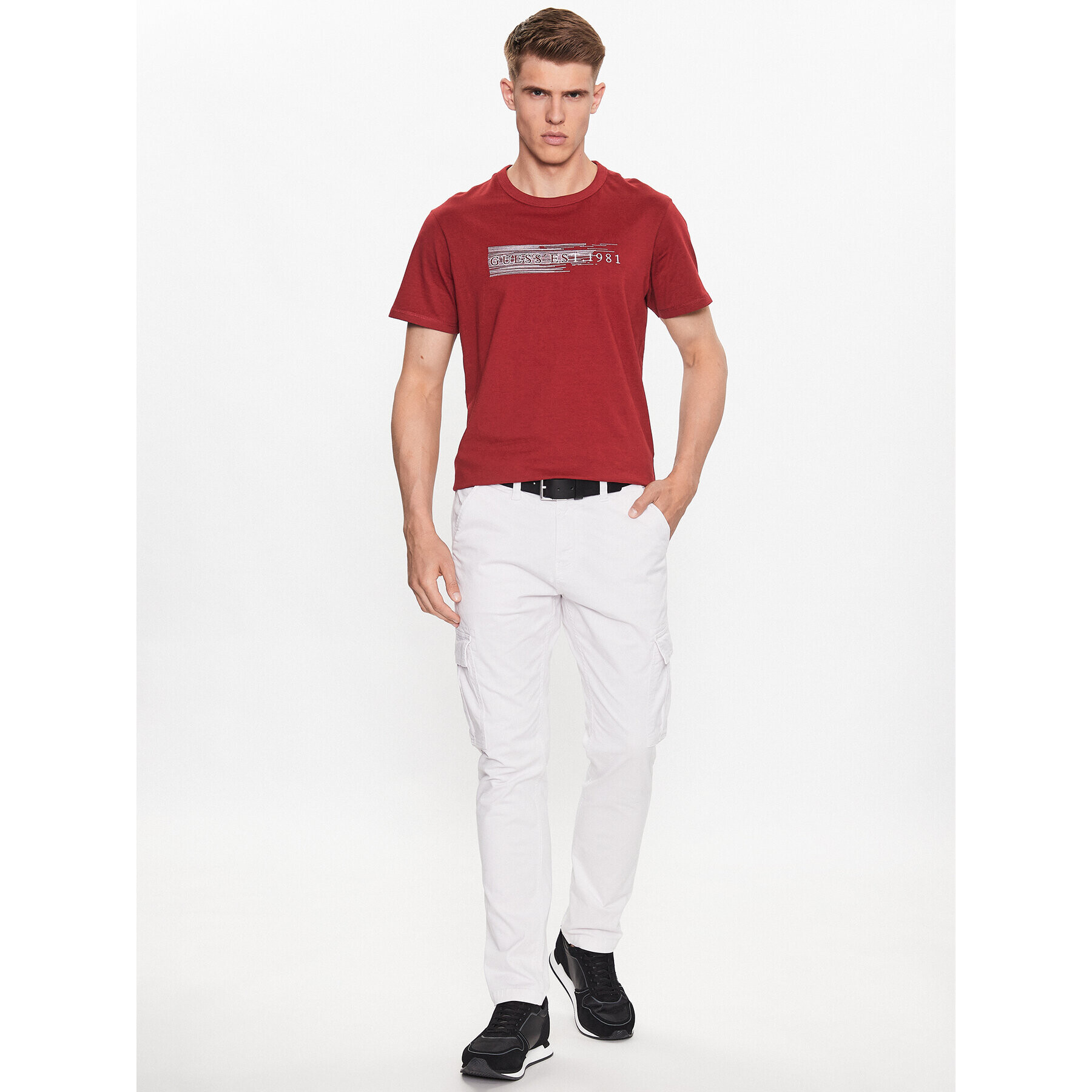 Guess Текстилни панталони M2GB27 WCNZ0 Бял Slim Fit - Pepit.bg