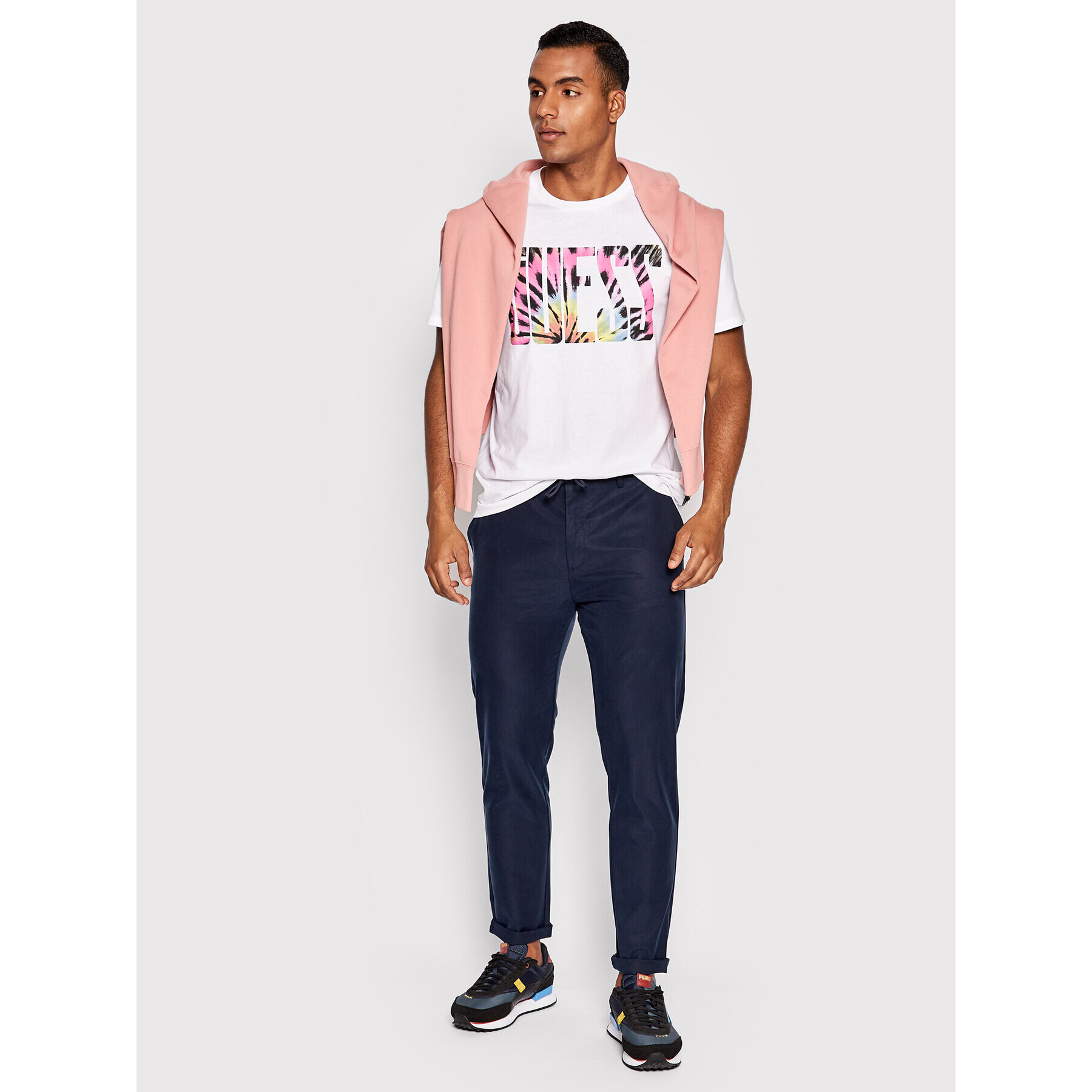 Guess Текстилни панталони M2YB23 WERJ0 Тъмносин Regular Fit - Pepit.bg