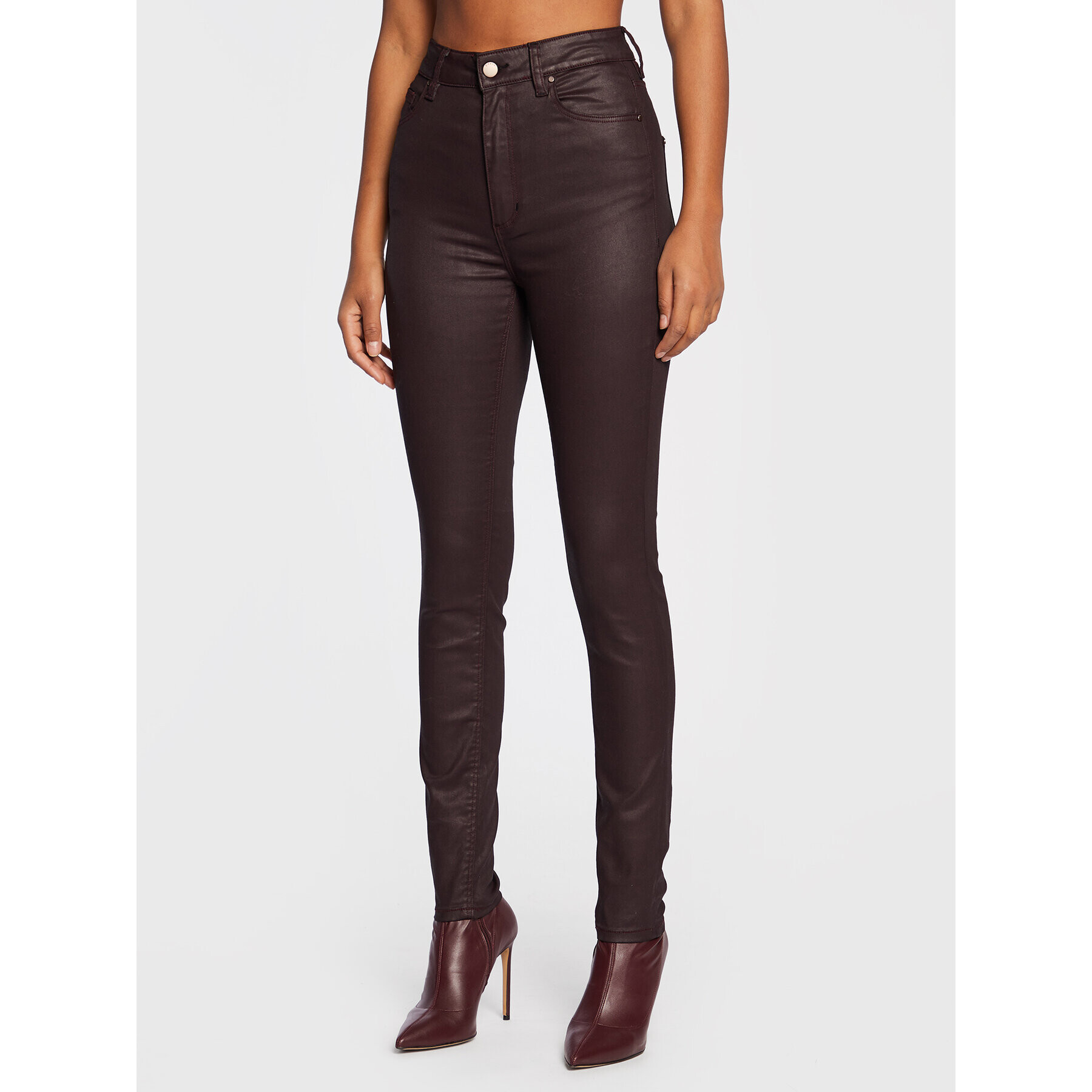 Guess Текстилни панталони Super W2BA26 D4VP1 Бордо Super Skinny Fit - Pepit.bg