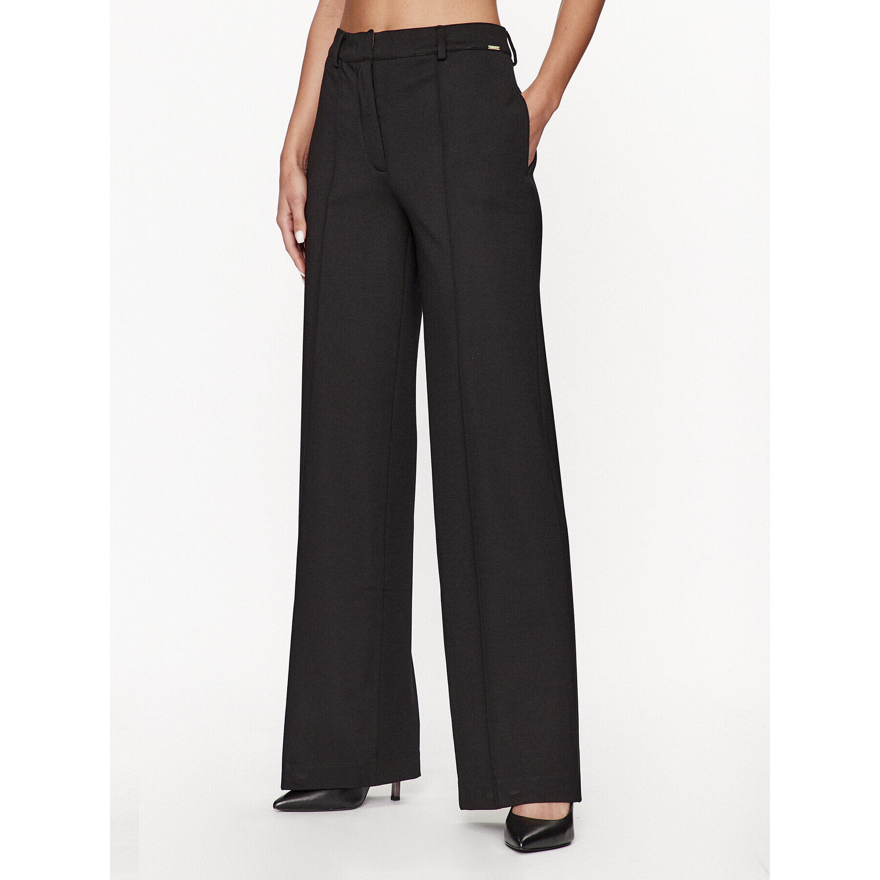 Guess Текстилни панталони W3BB40 KBJP2 Черен Regular Fit - Pepit.bg