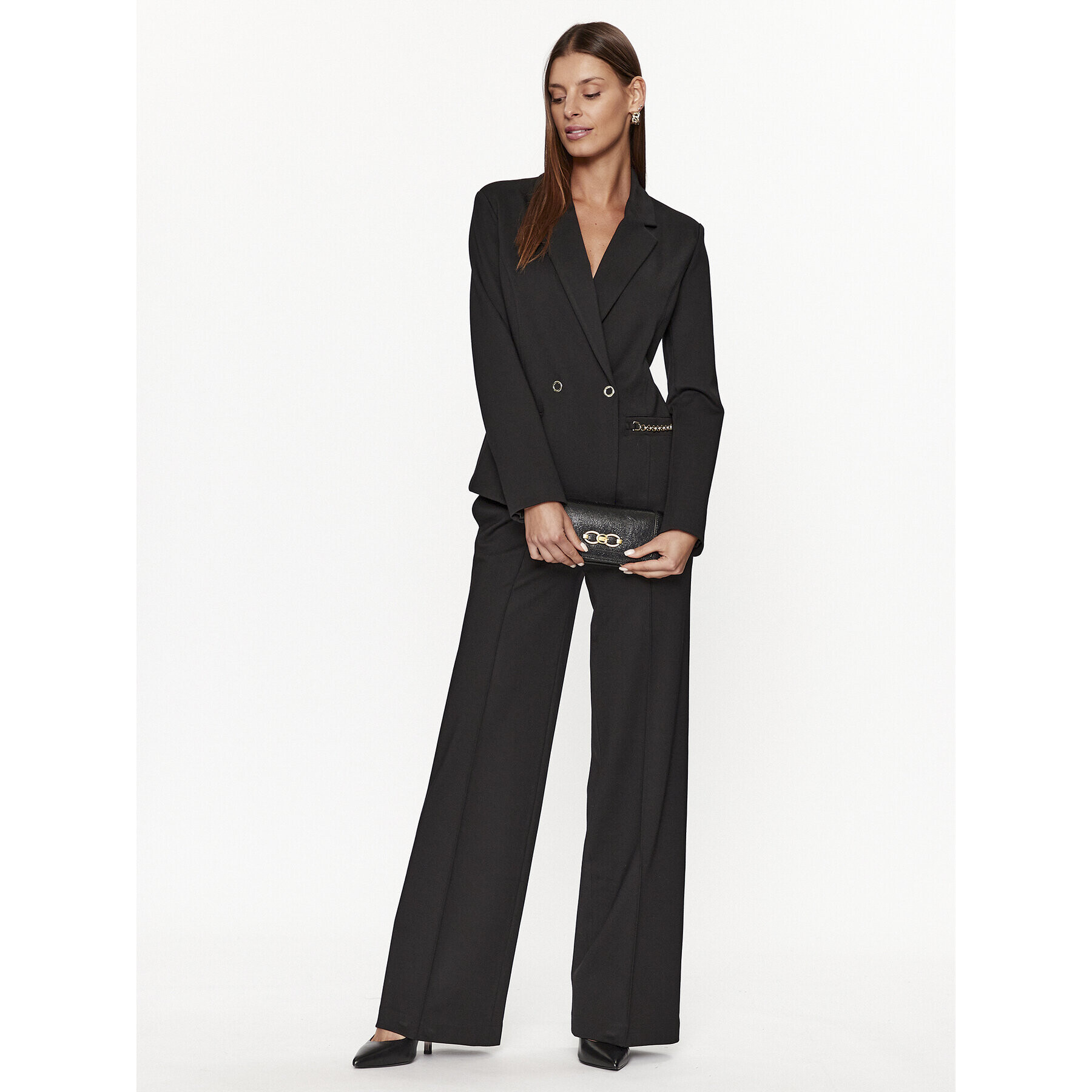 Guess Текстилни панталони W3BB40 KBJP2 Черен Regular Fit - Pepit.bg