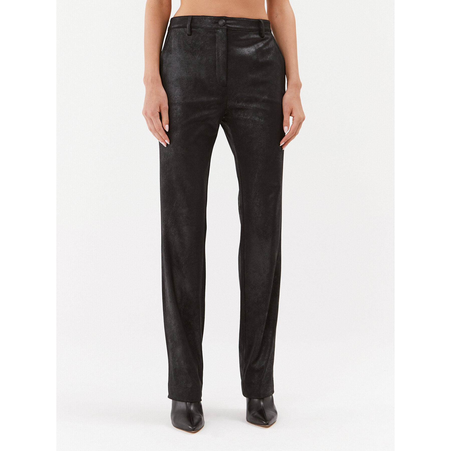 Guess Текстилни панталони W3BB53 WFR42 Черен Regular Fit - Pepit.bg