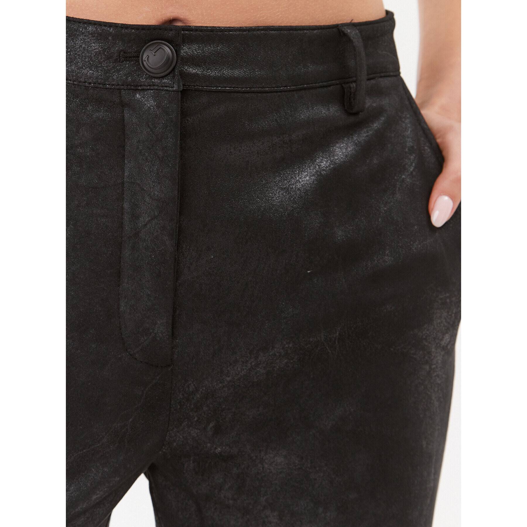 Guess Текстилни панталони W3BB53 WFR42 Черен Regular Fit - Pepit.bg