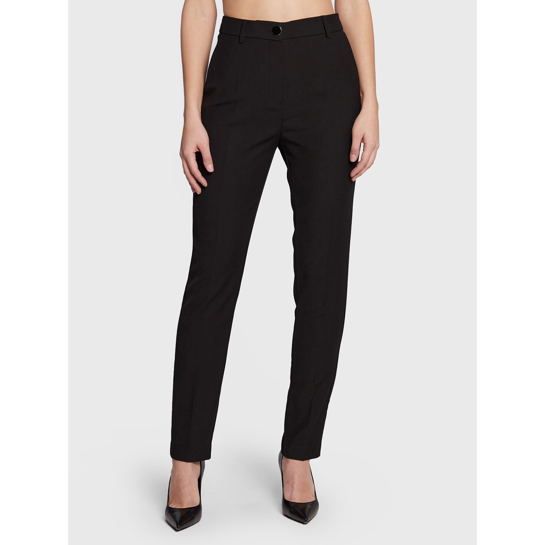 Guess Текстилни панталони W3RB08 WF762 Черен Regular Fit - Pepit.bg