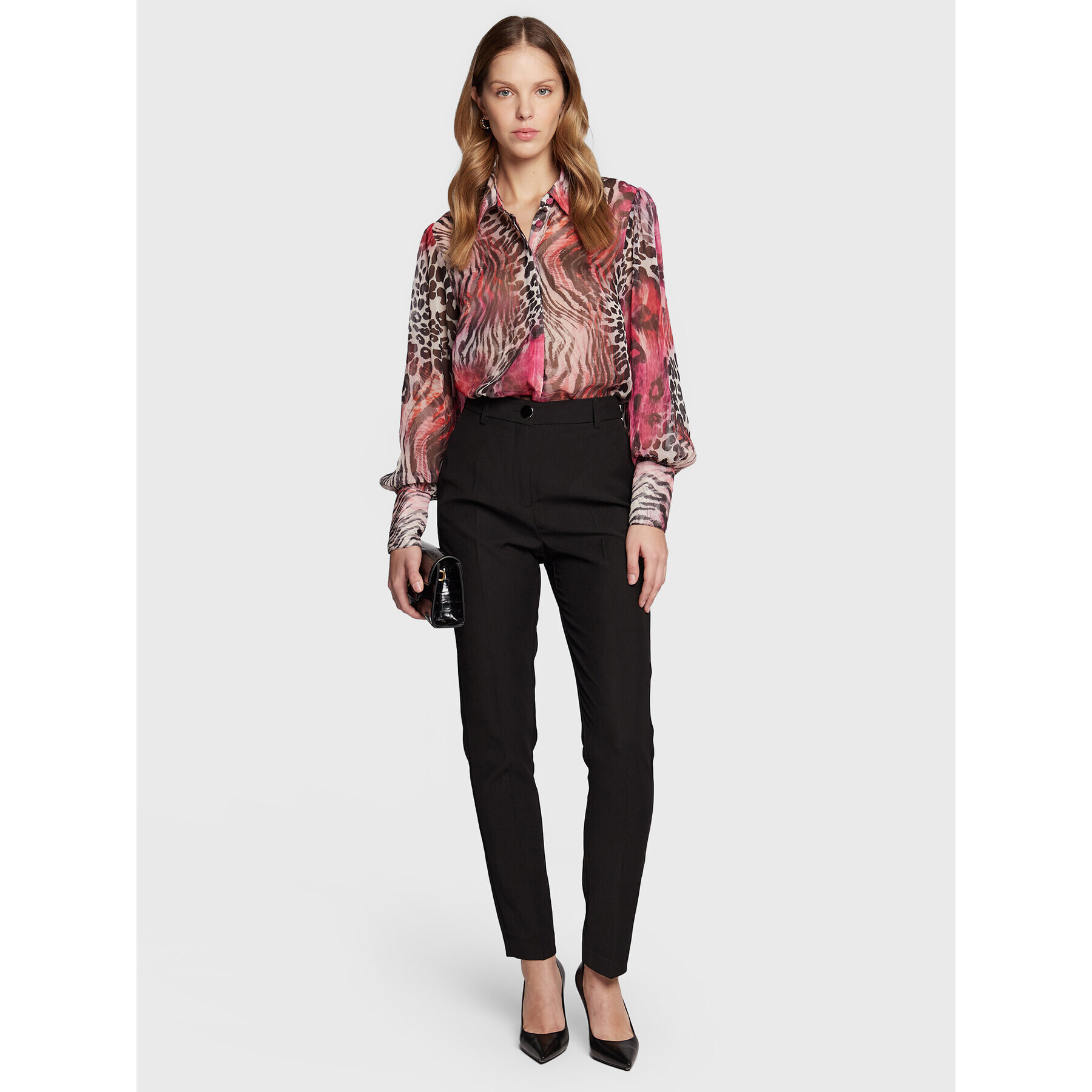 Guess Текстилни панталони W3RB08 WF762 Черен Regular Fit - Pepit.bg
