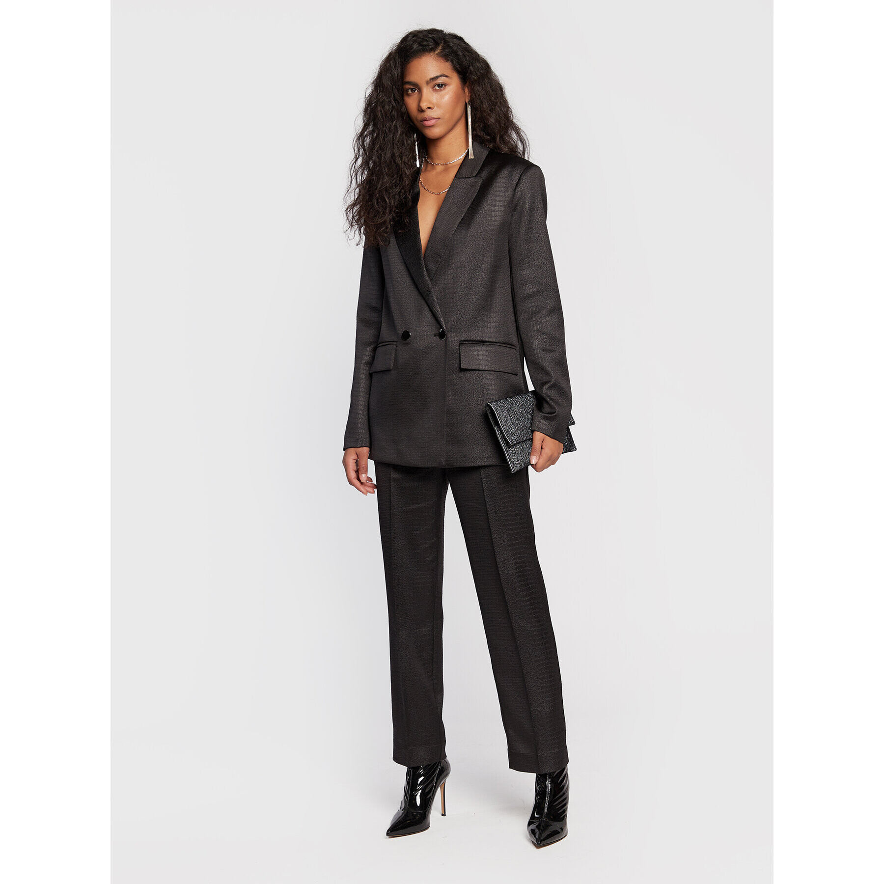 Guess Текстилни панталони W3RB11 WF562 Черен Regular Fit - Pepit.bg