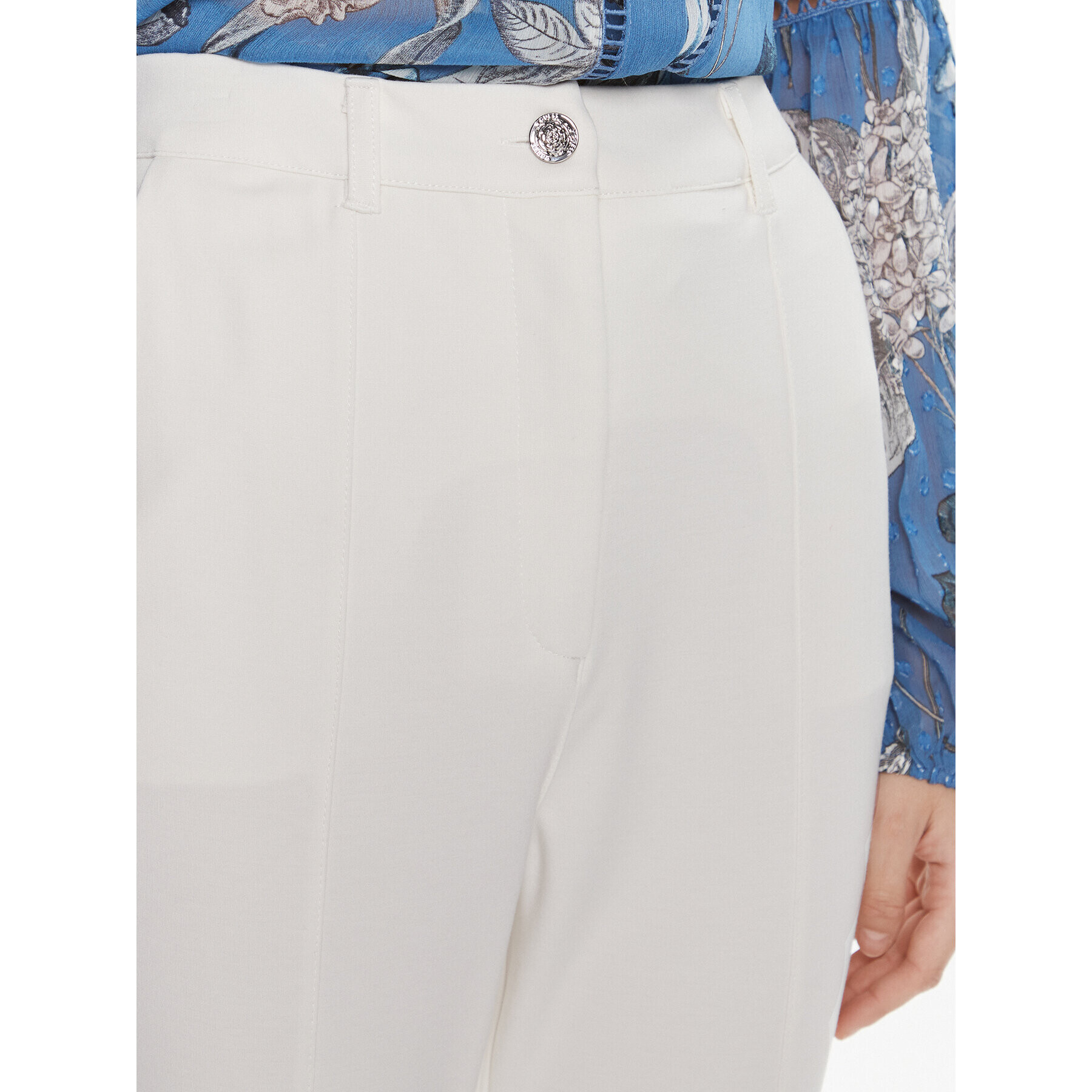 Guess Текстилни панталони W4RB28 KBJP2 Екрю Boot Fit - Pepit.bg