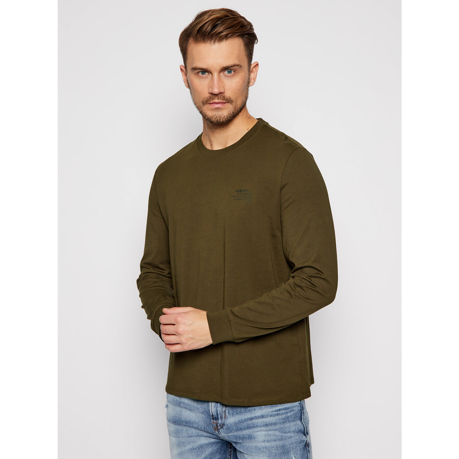 Guess Тениска с дълъг ръкав M0BI67 K8HM0 Зелен Regular Fit - Pepit.bg