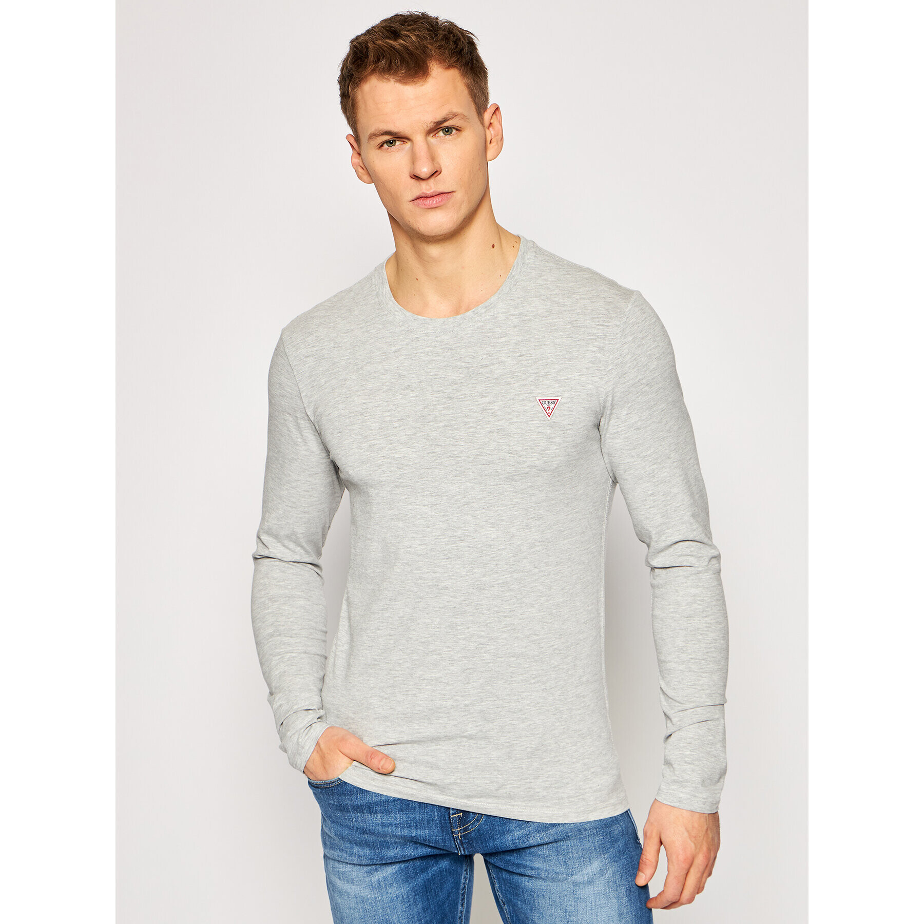 Guess Тениска с дълъг ръкав M1RI28 J1311 Сив Super Slim Fit - Pepit.bg