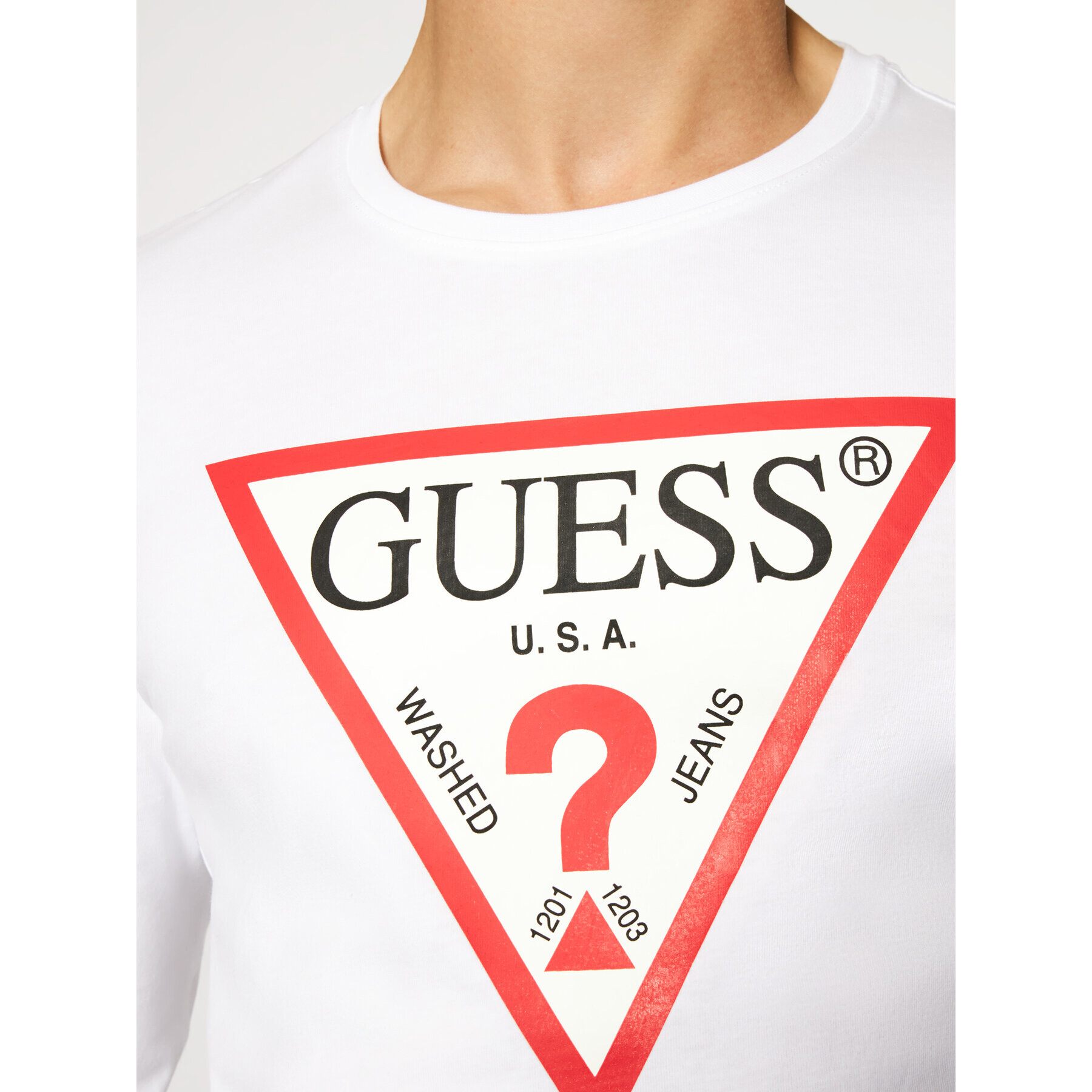 Guess Тениска с дълъг ръкав M1RI31 I3Z11 Бял Slim Fit - Pepit.bg