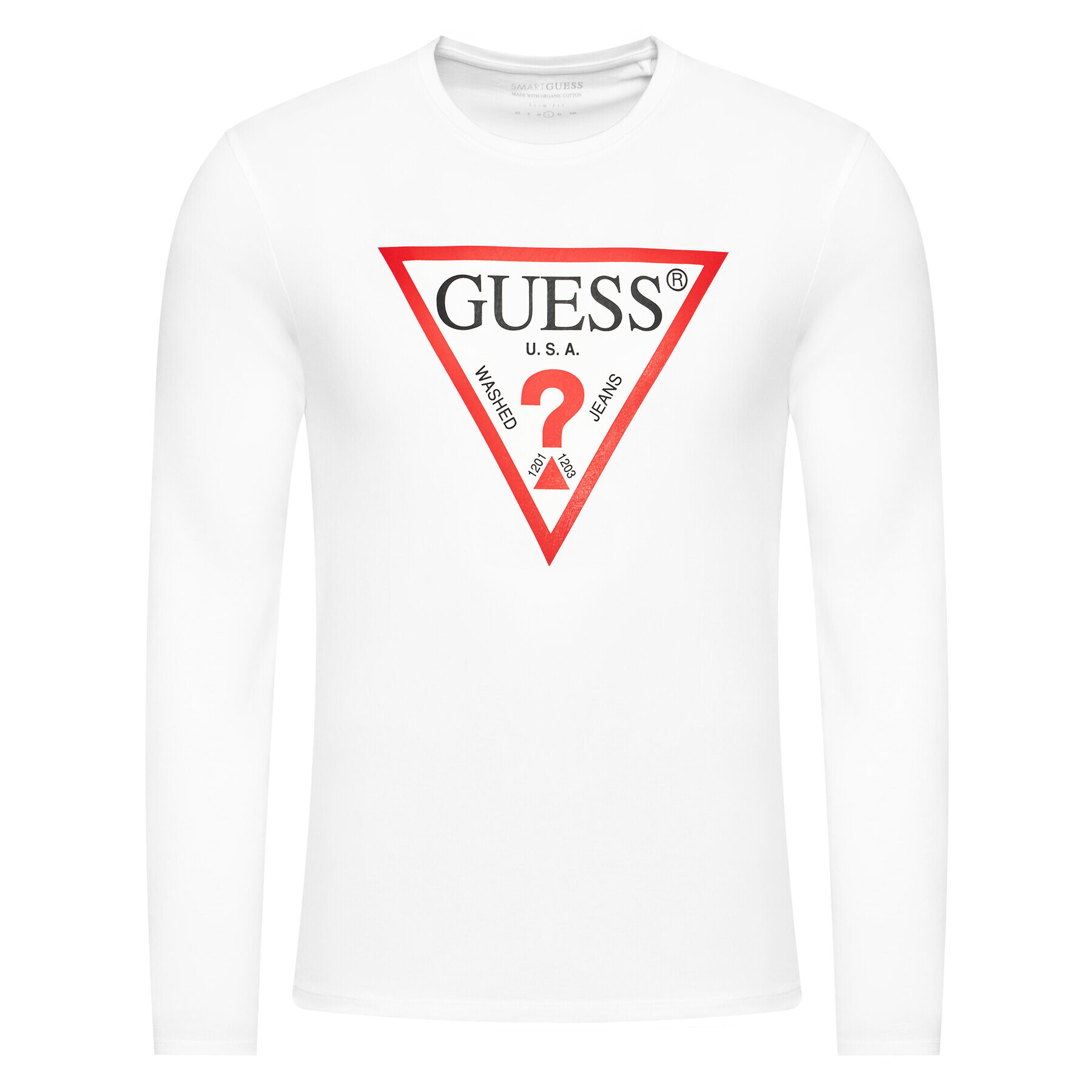 Guess Тениска с дълъг ръкав M1RI31 I3Z11 Бял Slim Fit - Pepit.bg