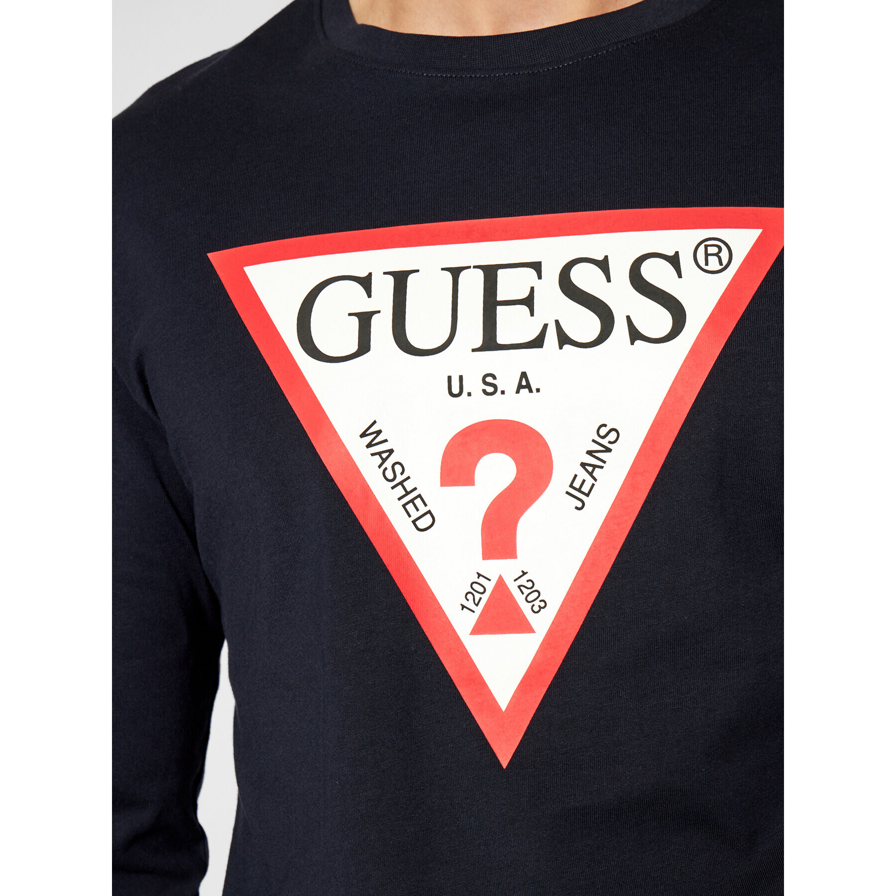 Guess Тениска с дълъг ръкав M1RI31 I3Z11 Тъмносин Slim Fit - Pepit.bg