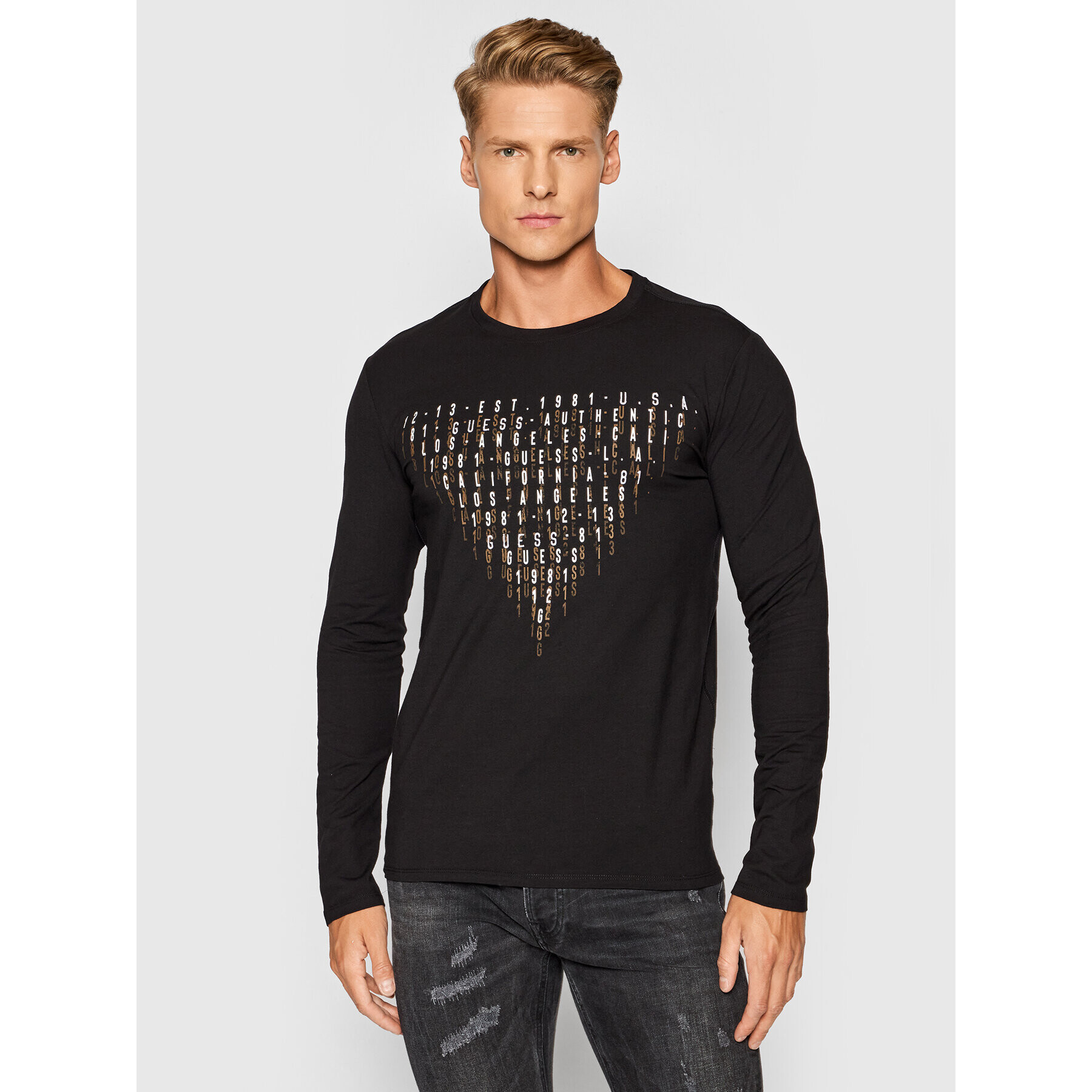 Guess Тениска с дълъг ръкав M1YI68 J1311 Черен Slim Fit - Pepit.bg