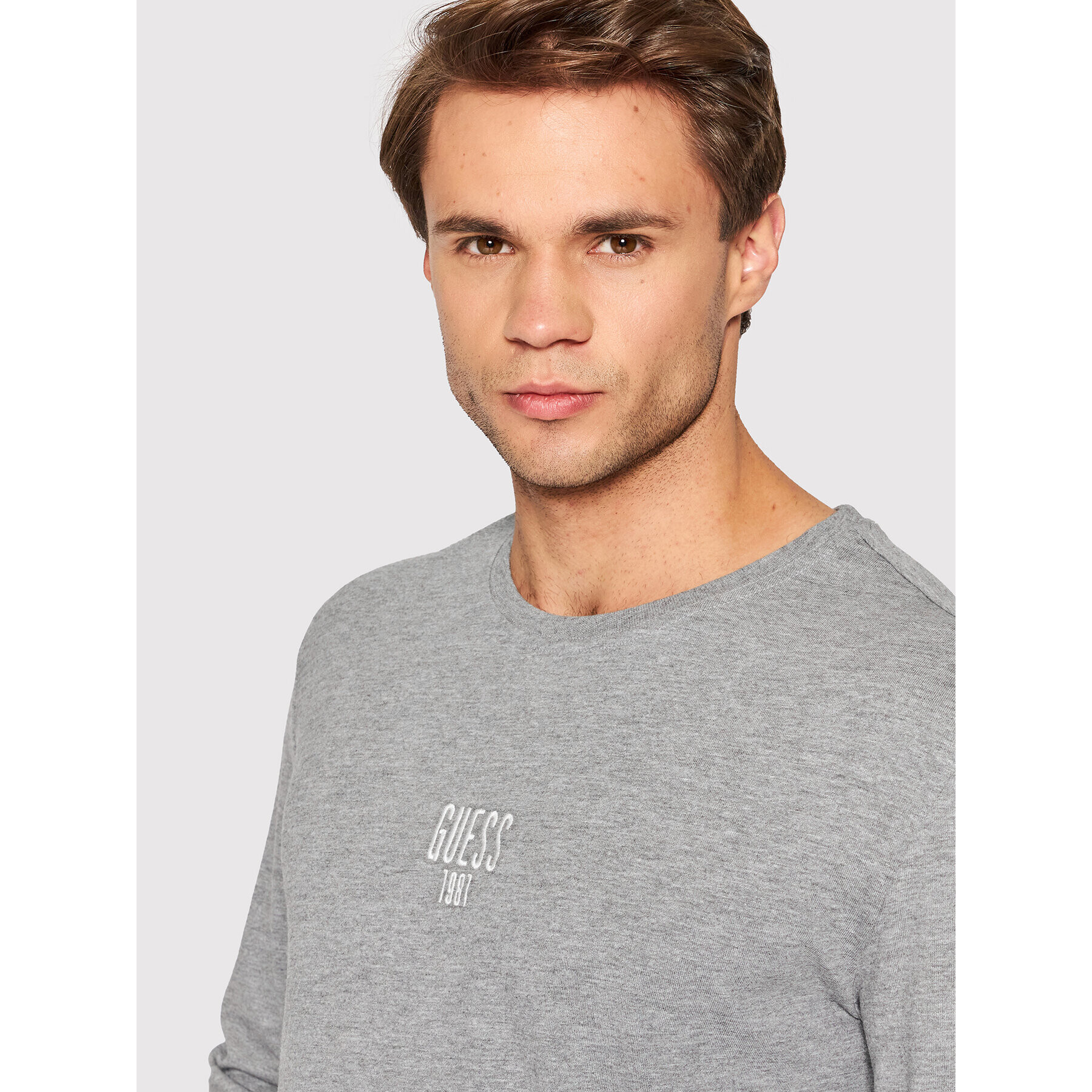 Guess Тениска с дълъг ръкав M2YI19 I3Z11 Сив Slim Fit - Pepit.bg