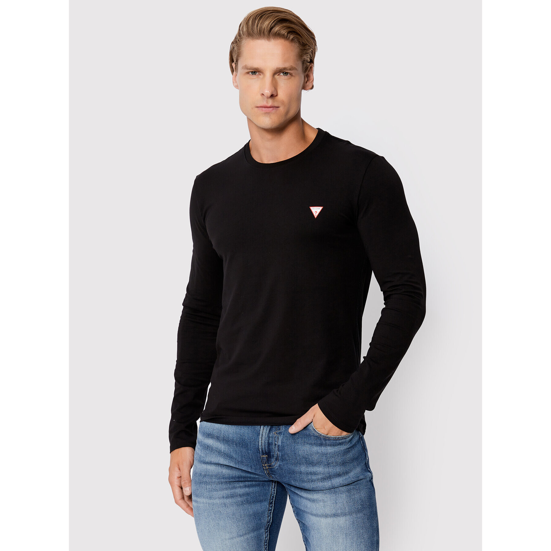 Guess Тениска с дълъг ръкав M2YI28 J1311 Черен Super Slim Fit - Pepit.bg