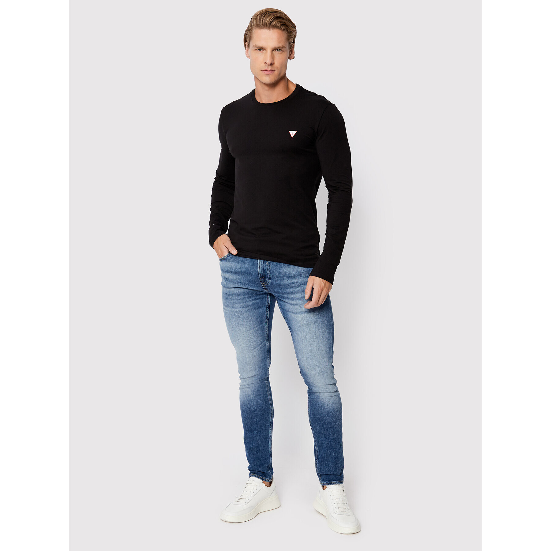 Guess Тениска с дълъг ръкав M2YI28 J1311 Черен Super Slim Fit - Pepit.bg