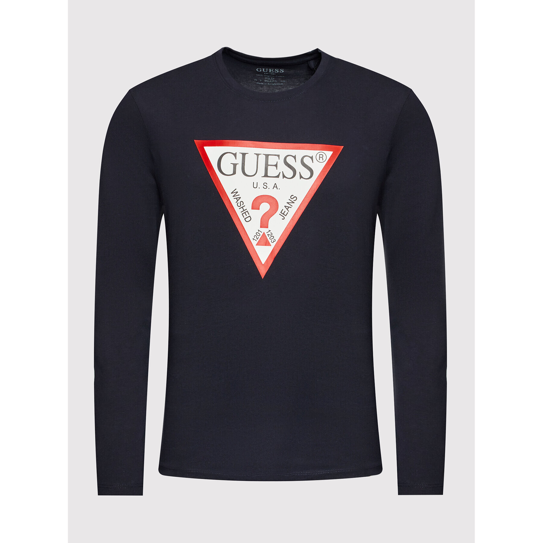 Guess Тениска с дълъг ръкав M2YI31 I3Z11 Тъмносин Slim Fit - Pepit.bg