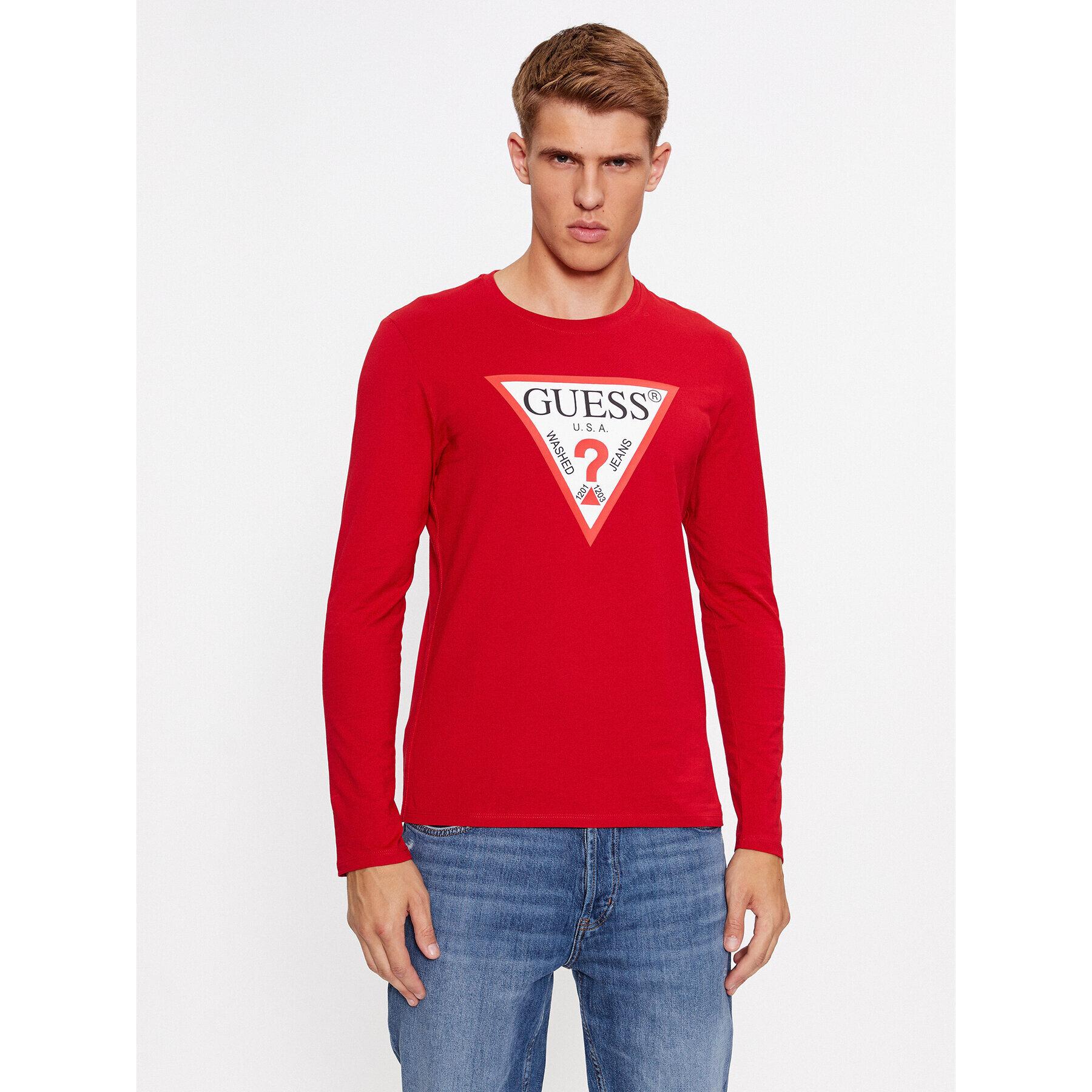 Guess Тениска с дълъг ръкав M2YI31 I3Z14 Червен Regular Fit - Pepit.bg