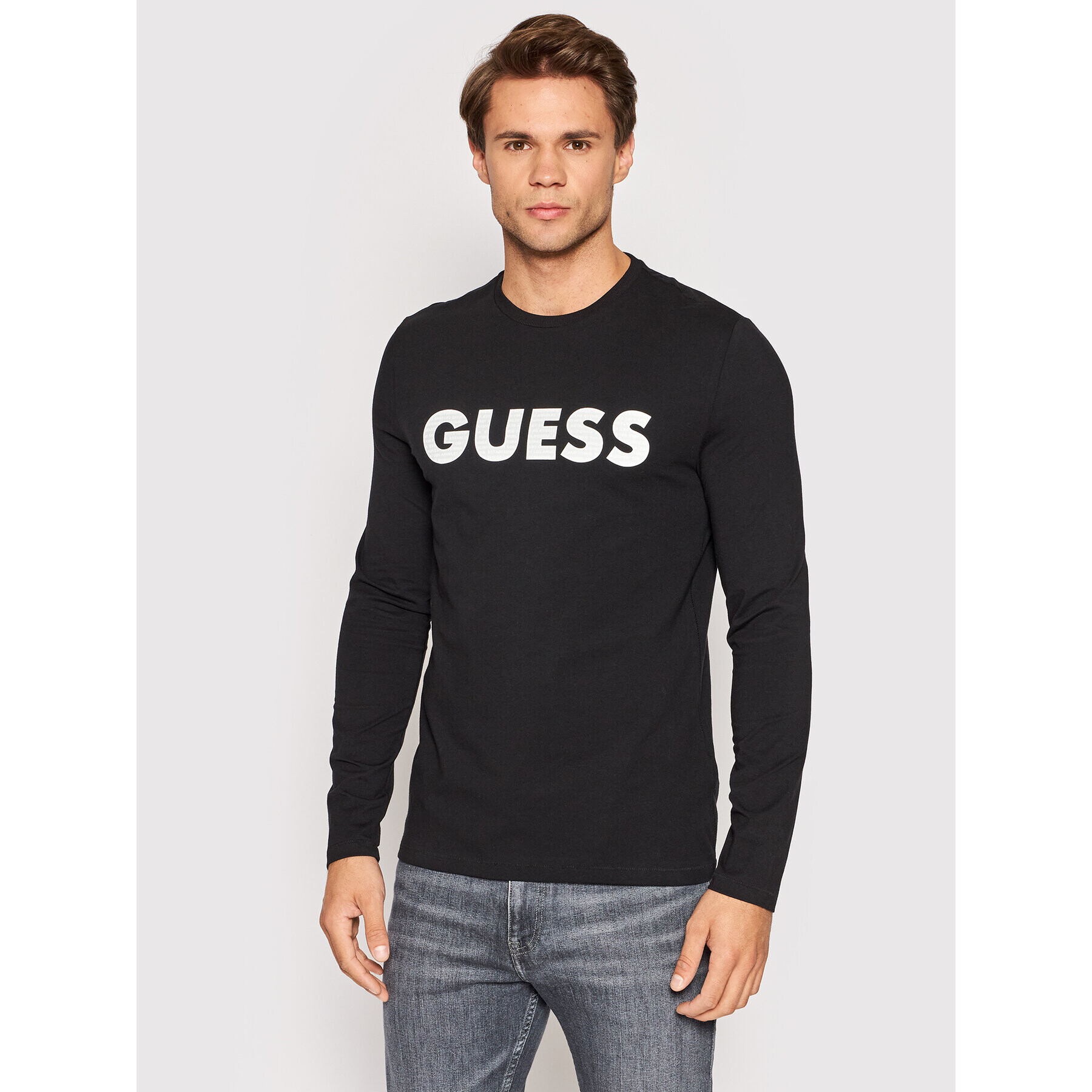 Guess Тениска с дълъг ръкав M2YI43 J1311 Черен Slim Fit - Pepit.bg