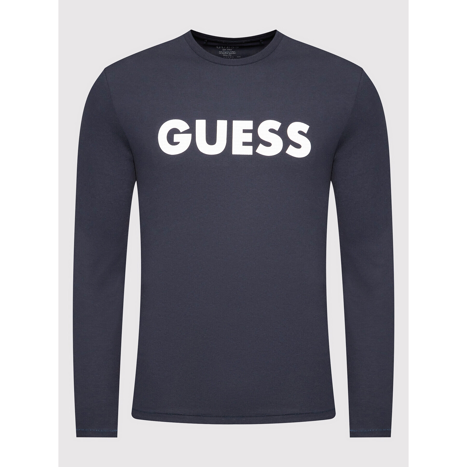 Guess Тениска с дълъг ръкав M2YI43 J1311 Тъмносин Slim Fit - Pepit.bg