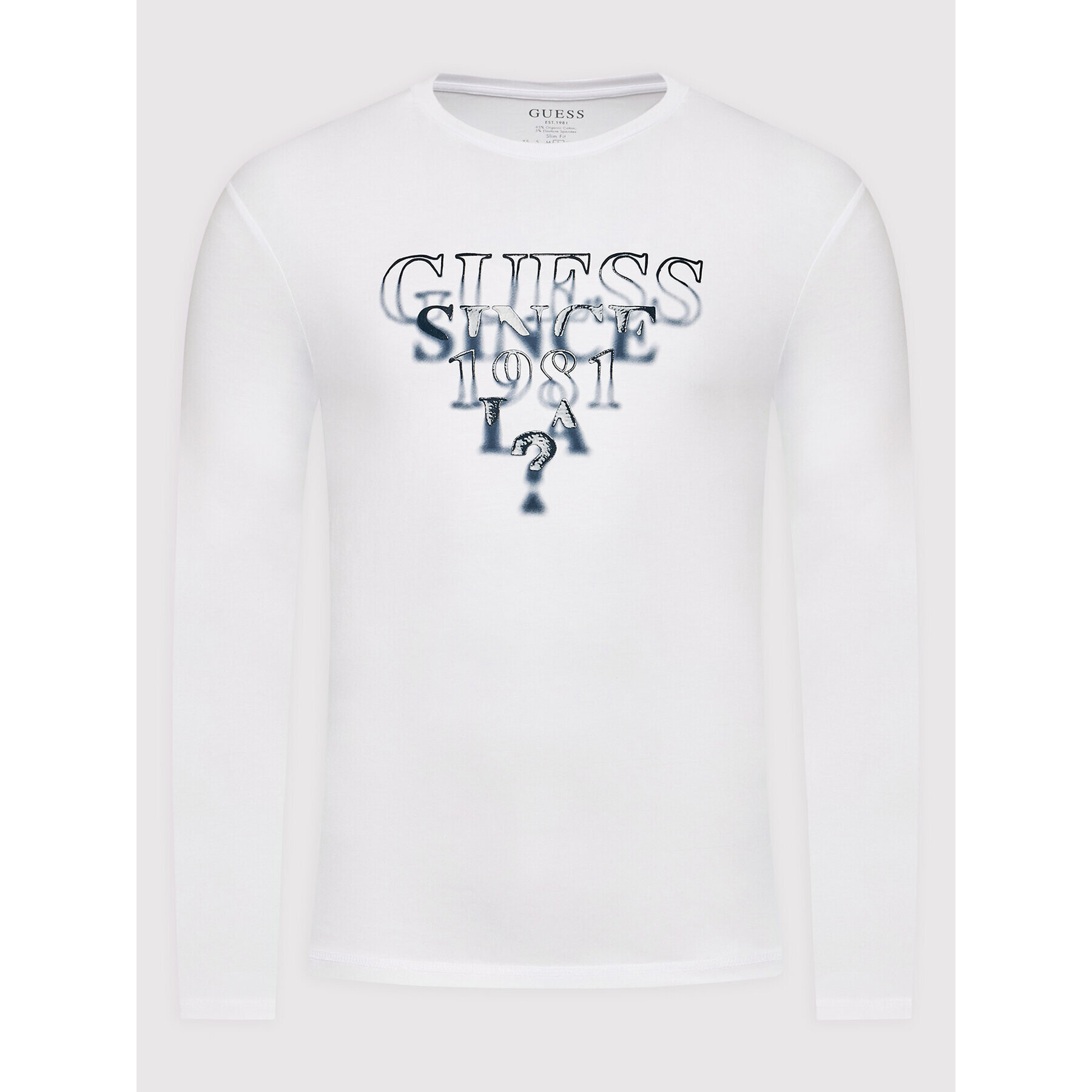 Guess Тениска с дълъг ръкав M2YI45 J1311 Бял Slim Fit - Pepit.bg