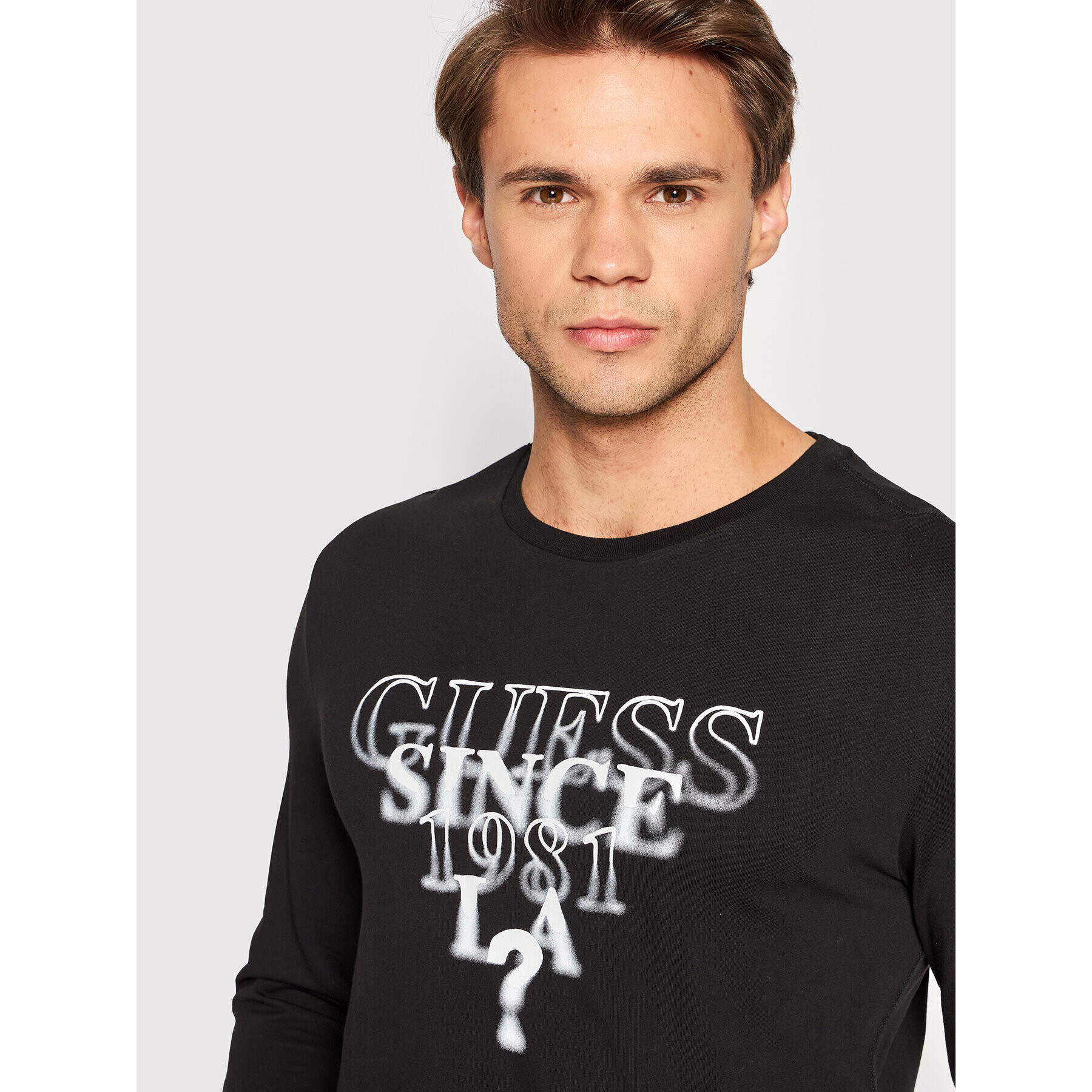 Guess Тениска с дълъг ръкав M2YI45 J1311 Черен Slim Fit - Pepit.bg