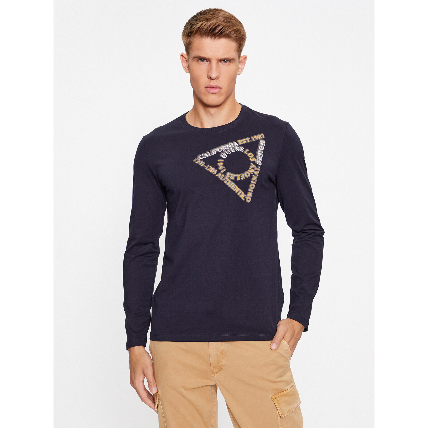 Guess Тениска с дълъг ръкав M3BI14 I3Z14 Син Slim Fit - Pepit.bg