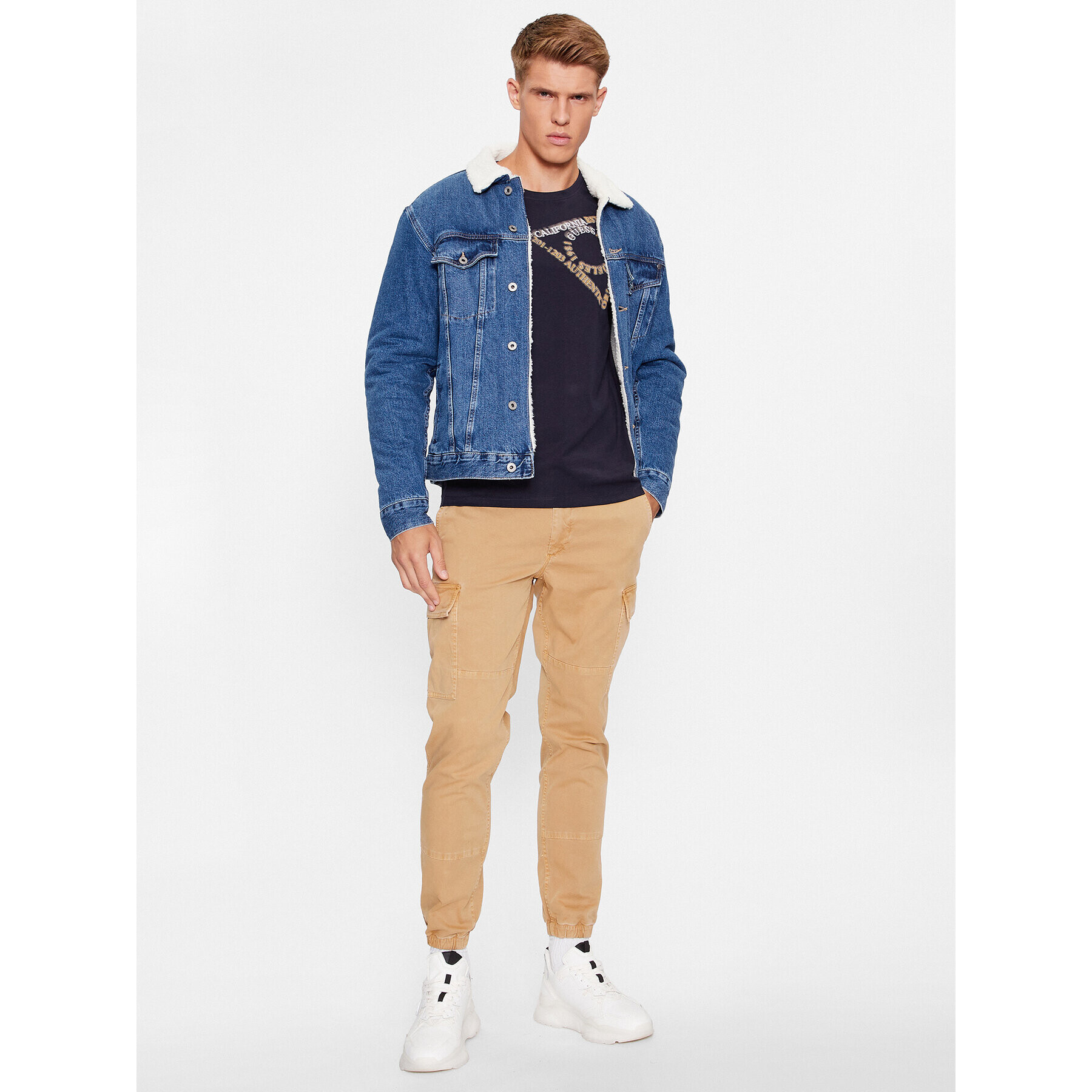 Guess Тениска с дълъг ръкав M3BI14 I3Z14 Син Slim Fit - Pepit.bg