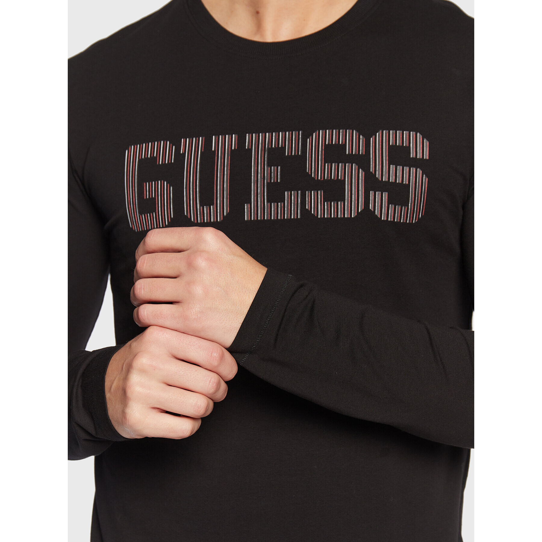 Guess Тениска с дълъг ръкав M3RI06 J1314 Черен Slim Fit - Pepit.bg