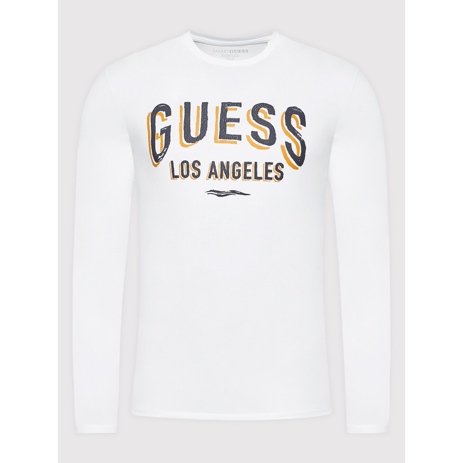 Guess Тениска с дълъг ръкав Singboard M2RI28 J1311 Бял Slim Fit - Pepit.bg