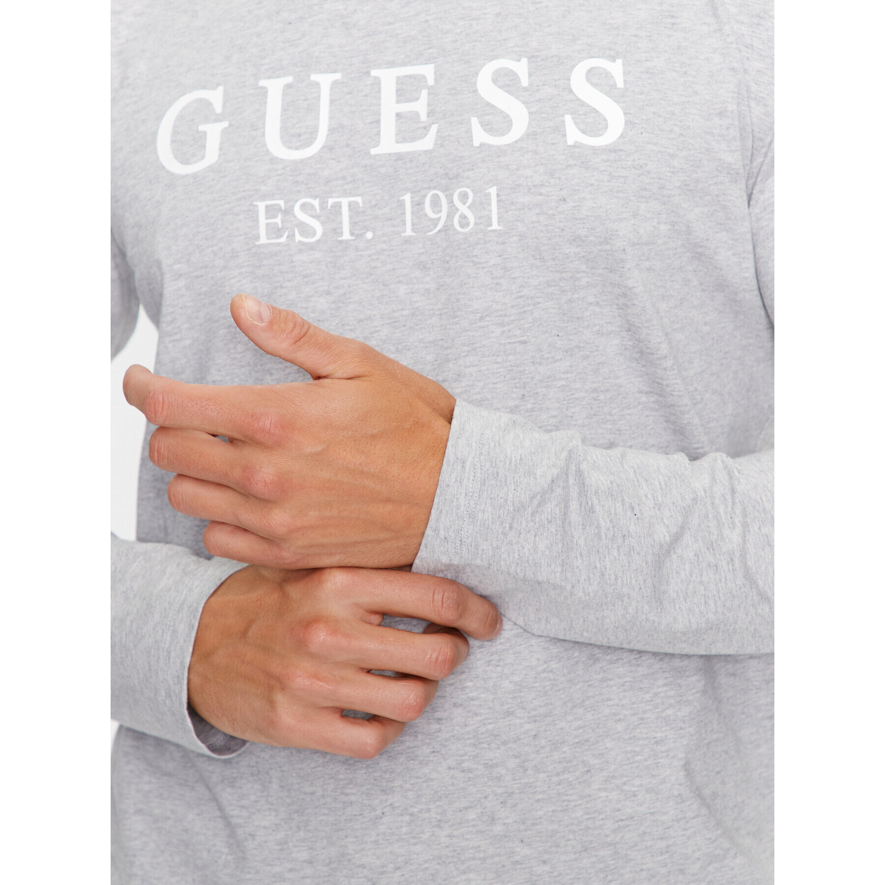 Guess Тениска с дълъг ръкав U3BI11 K6YW0 Сив Regular Fit - Pepit.bg