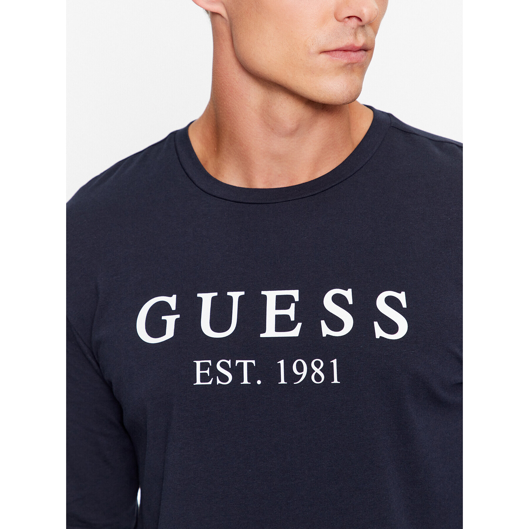 Guess Тениска с дълъг ръкав U3BI11 K6YW0 Тъмносин Regular Fit - Pepit.bg