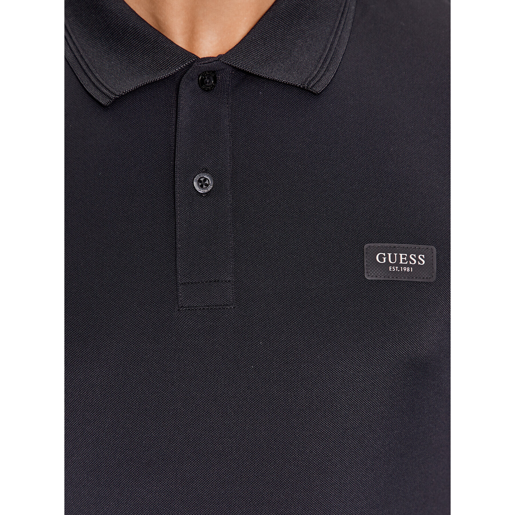 Guess Тениска с яка и копчета M3YP13 KBS60 Черен Slim Fit - Pepit.bg