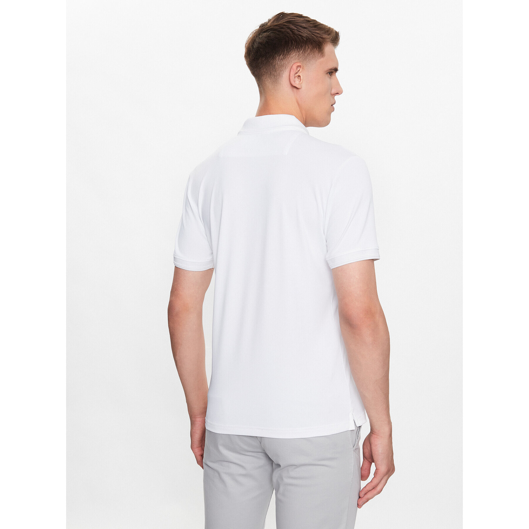 Guess Тениска с яка и копчета M3YP35 KBS60 Бял Slim Fit - Pepit.bg