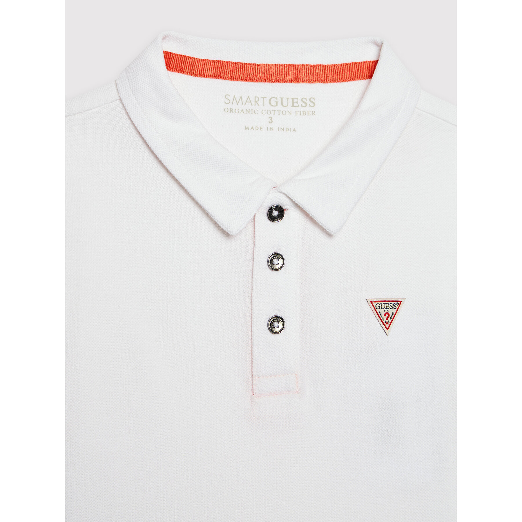 Guess Тениска с яка и копчета N2GP03 KAPY0 Бял Regular Fit - Pepit.bg