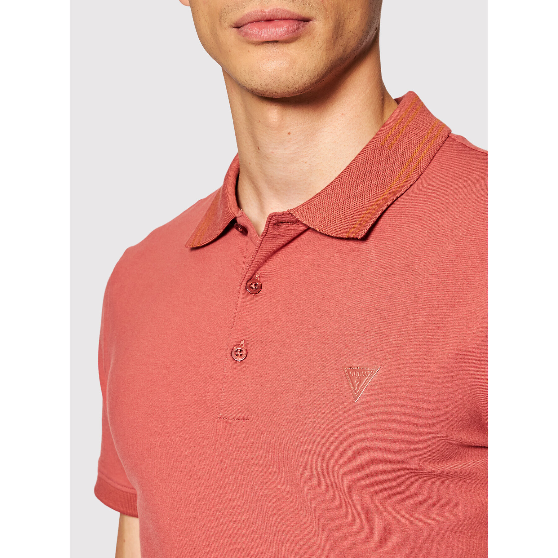 Guess Тениска с яка и копчета M1BP66 J1311 Червен Extra Slim Fit - Pepit.bg