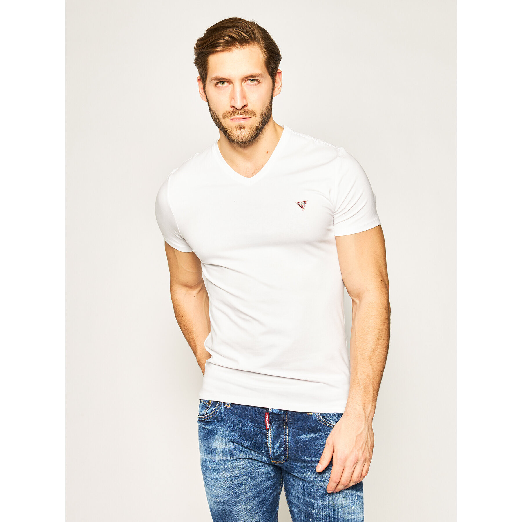 Guess Тишърт 100 Core Tee M0GI32 J1300 Бял Super Slim Fit - Pepit.bg