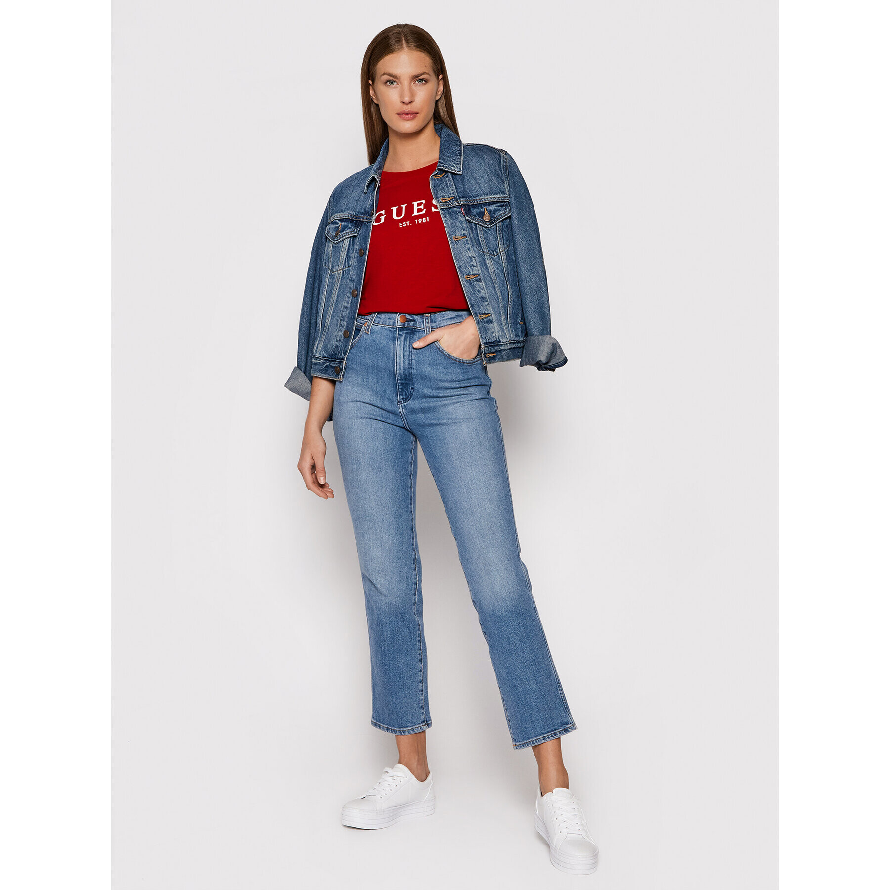 Guess Тишърт 1981 W0GI69 R8G01 Червен Regular Fit - Pepit.bg