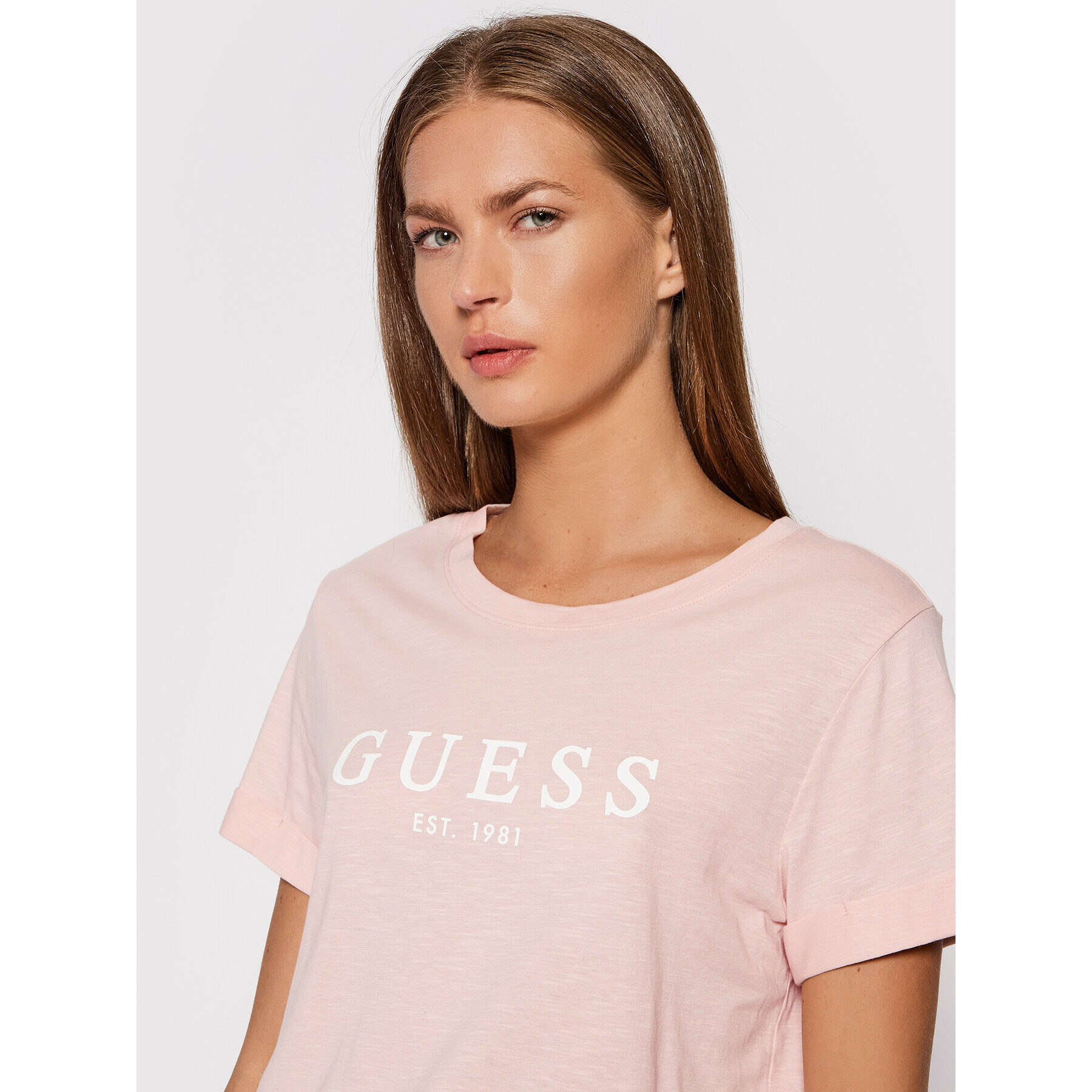 Guess Тишърт 1981 W0GI69 R8G01 Розов Regular Fit - Pepit.bg