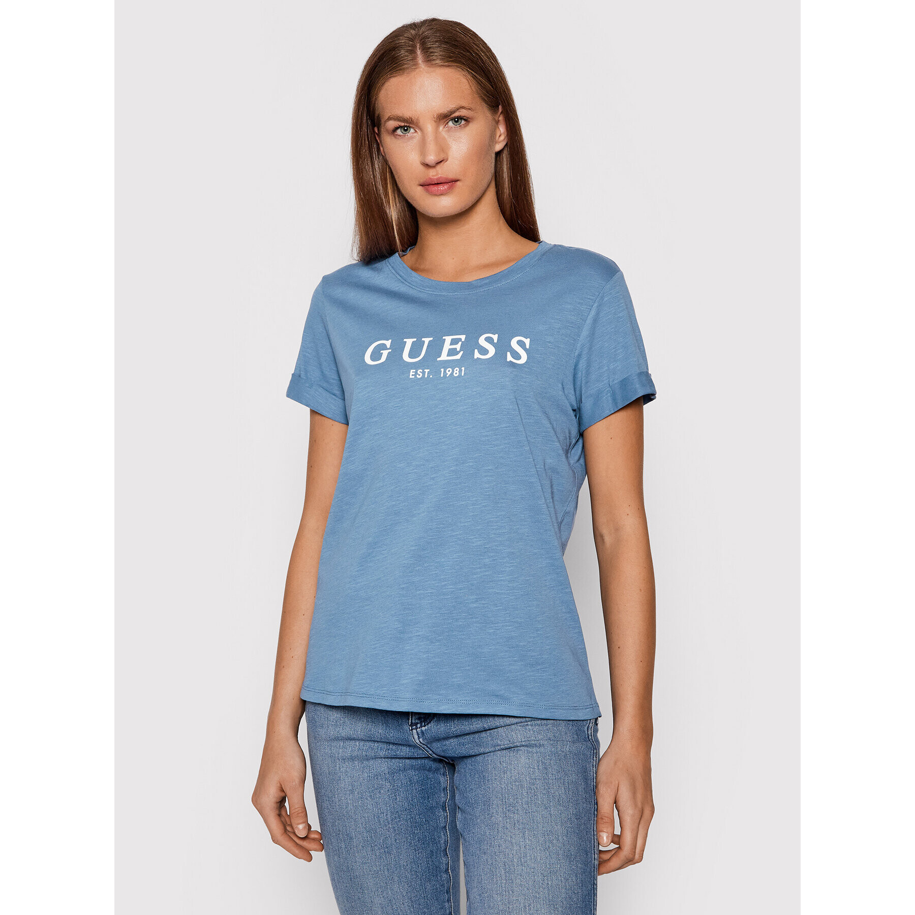 Guess Тишърт 1981 W0GI69 R8G01 Син Regular Fit - Pepit.bg