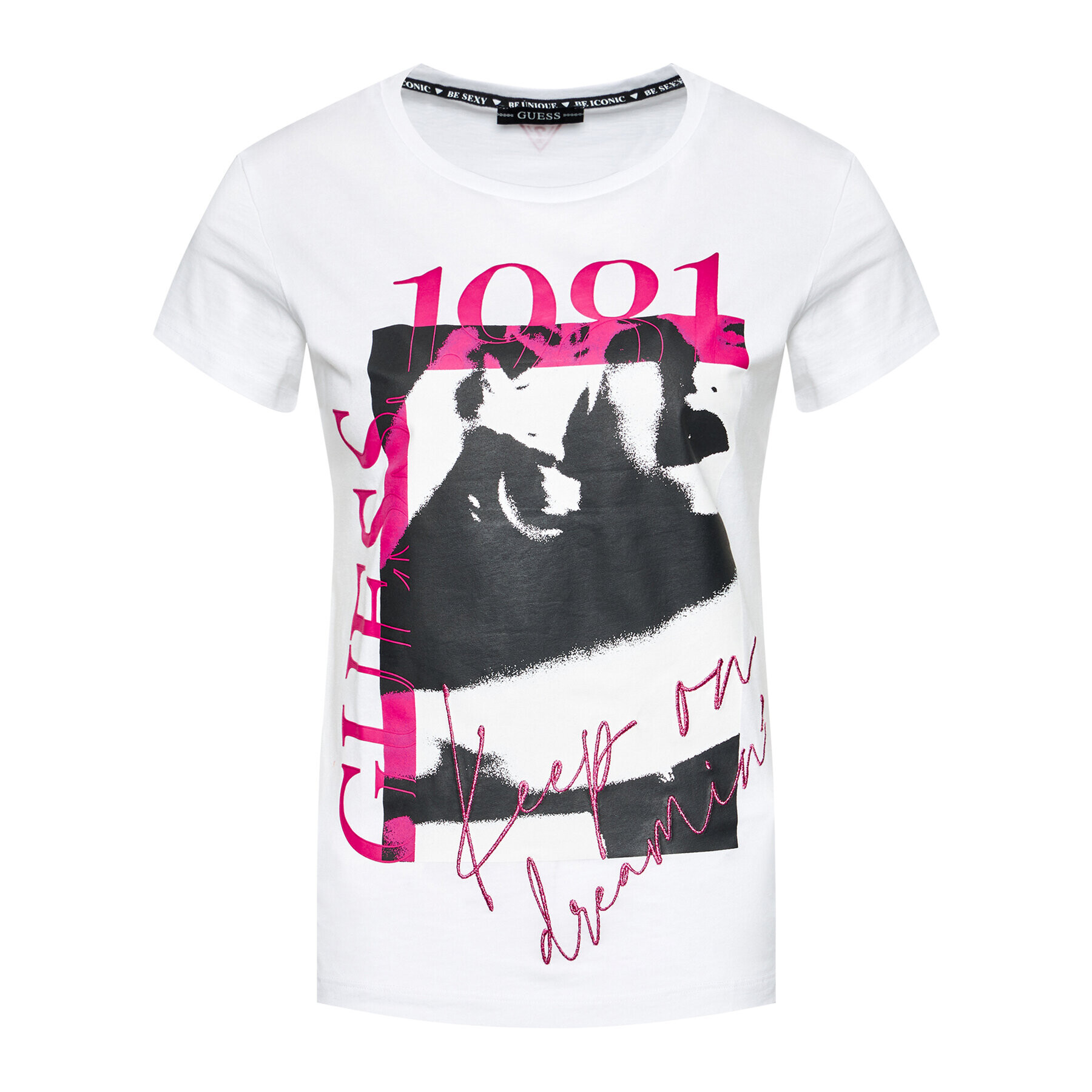 Guess Тишърт 1981 W1RI49 I3Z00 Бял Regular Fit - Pepit.bg