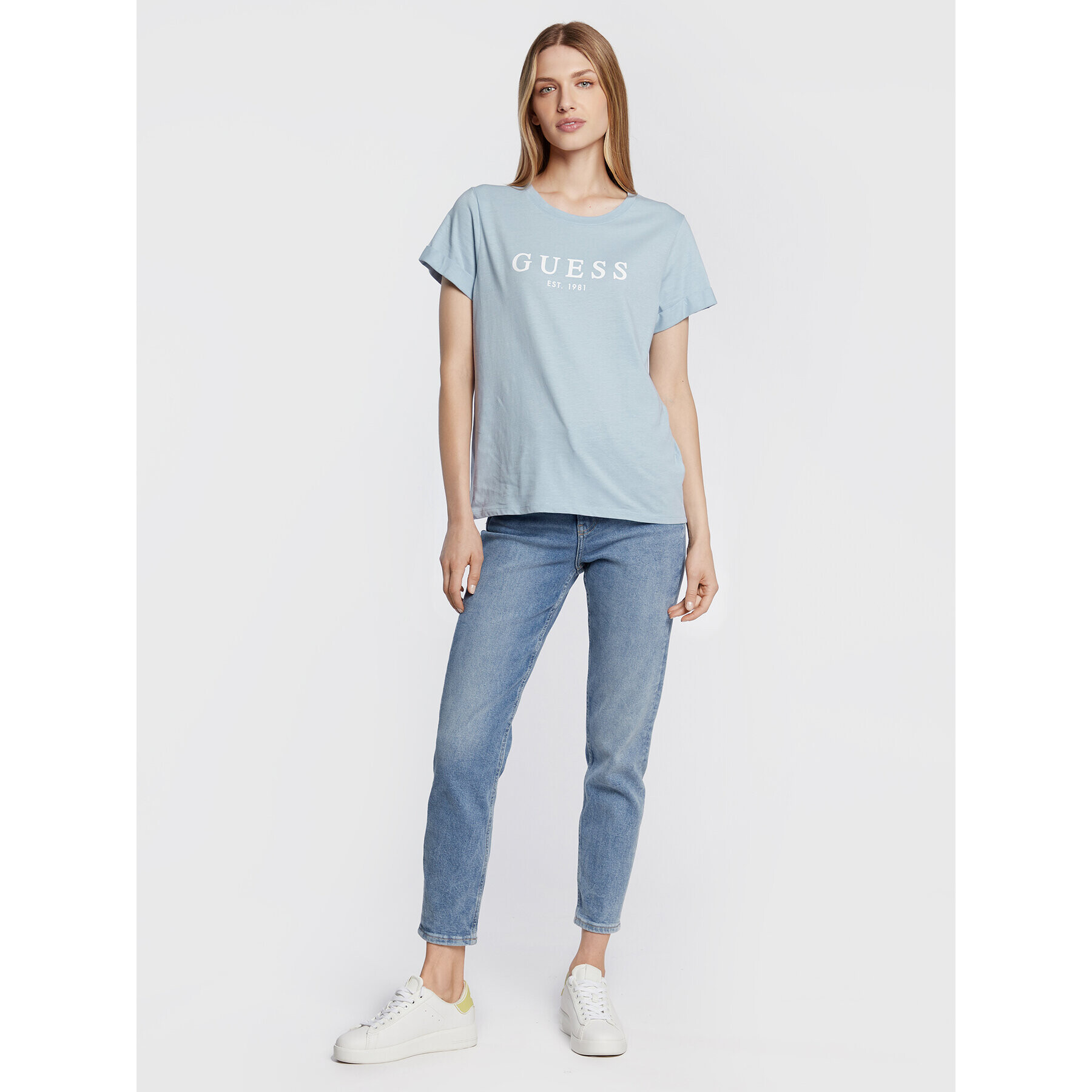 Guess Тишърт 1981 W2BI68 K8G01 Син Regular Fit - Pepit.bg