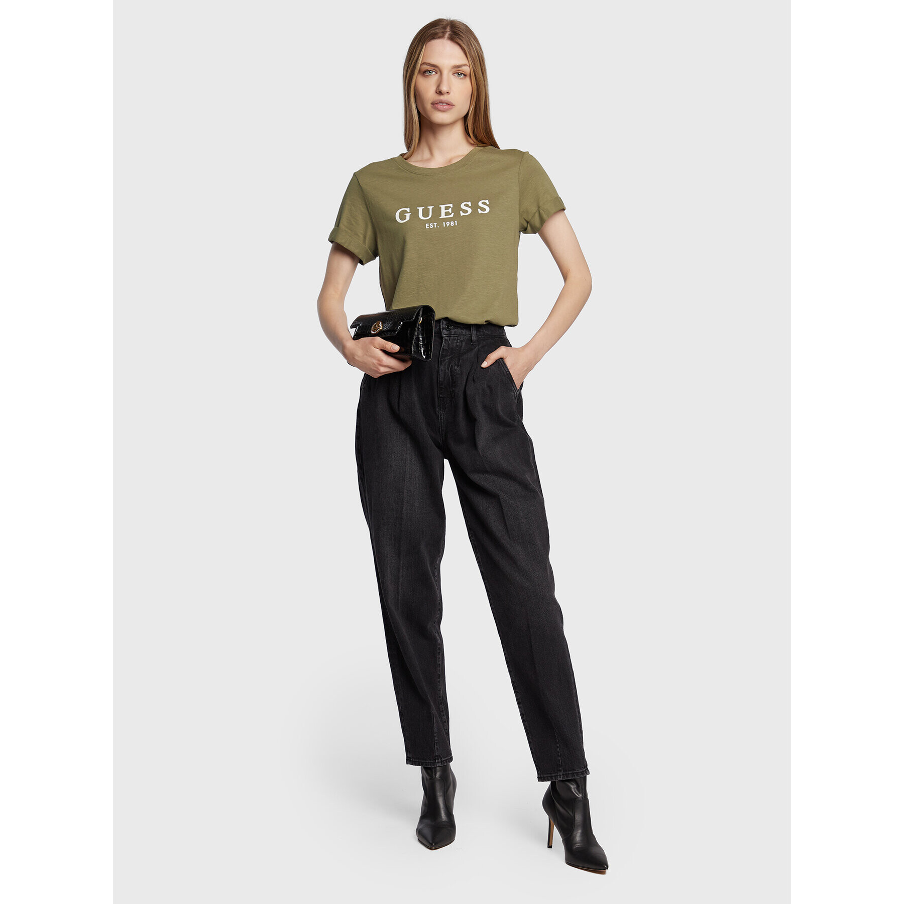 Guess Тишърт 1981 W2BI68 K8G01 Зелен Regular Fit - Pepit.bg