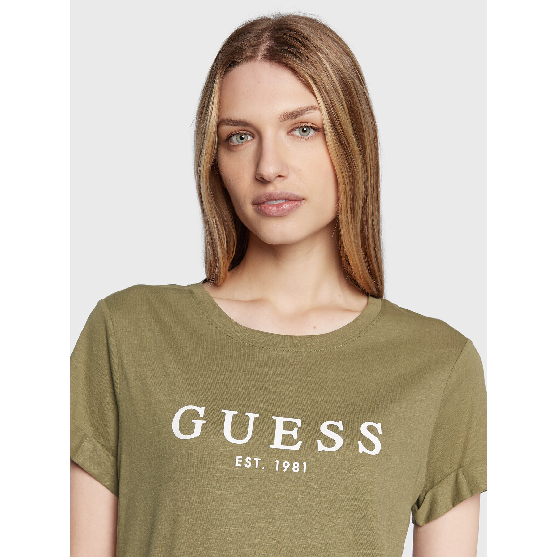 Guess Тишърт 1981 W2BI68 K8G01 Зелен Regular Fit - Pepit.bg