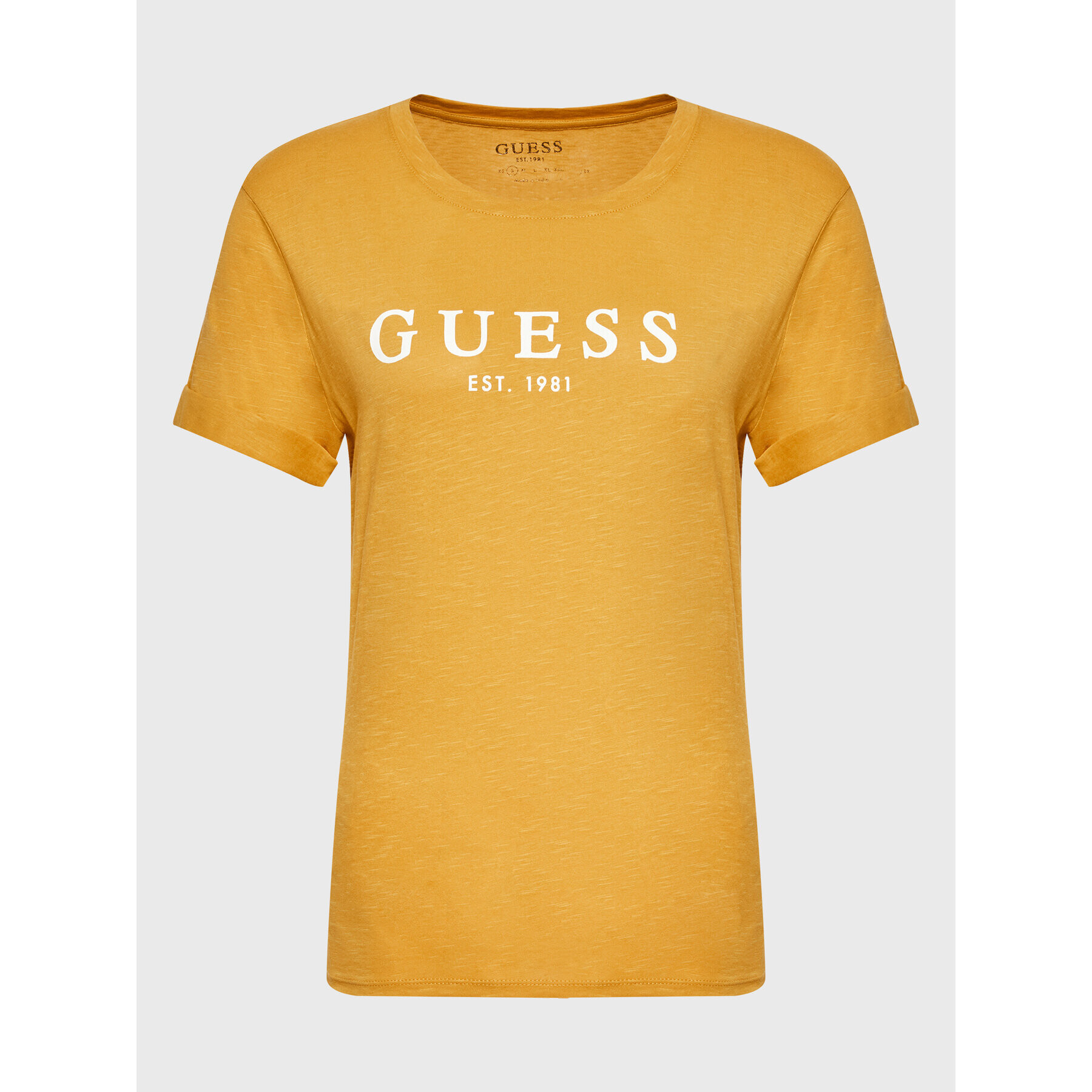 Guess Тишърт 1981 W2BI68 K8G01 Жълт Regular Fit - Pepit.bg