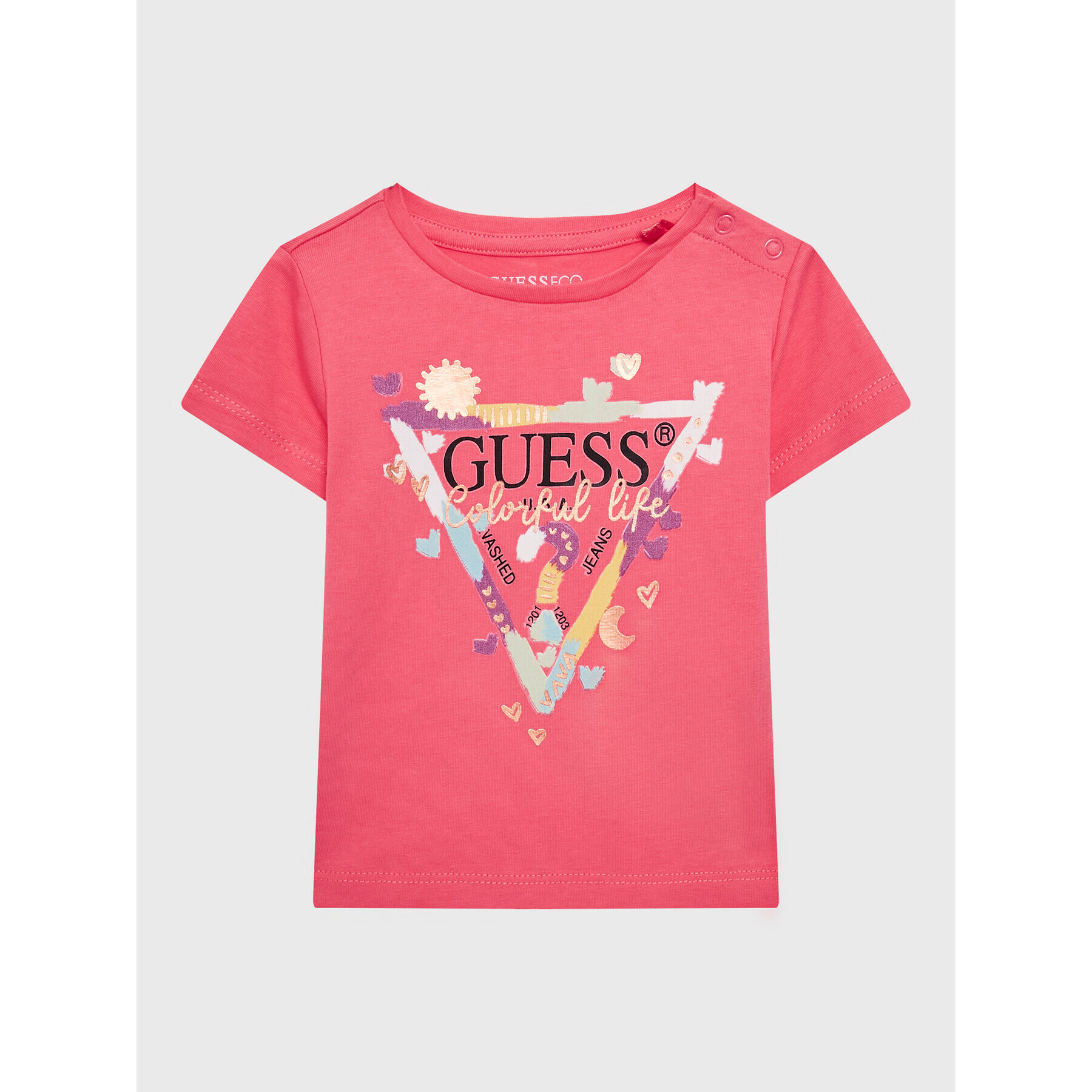 Guess Тишърт A3GI00 K6YW3 Розов Regular Fit - Pepit.bg