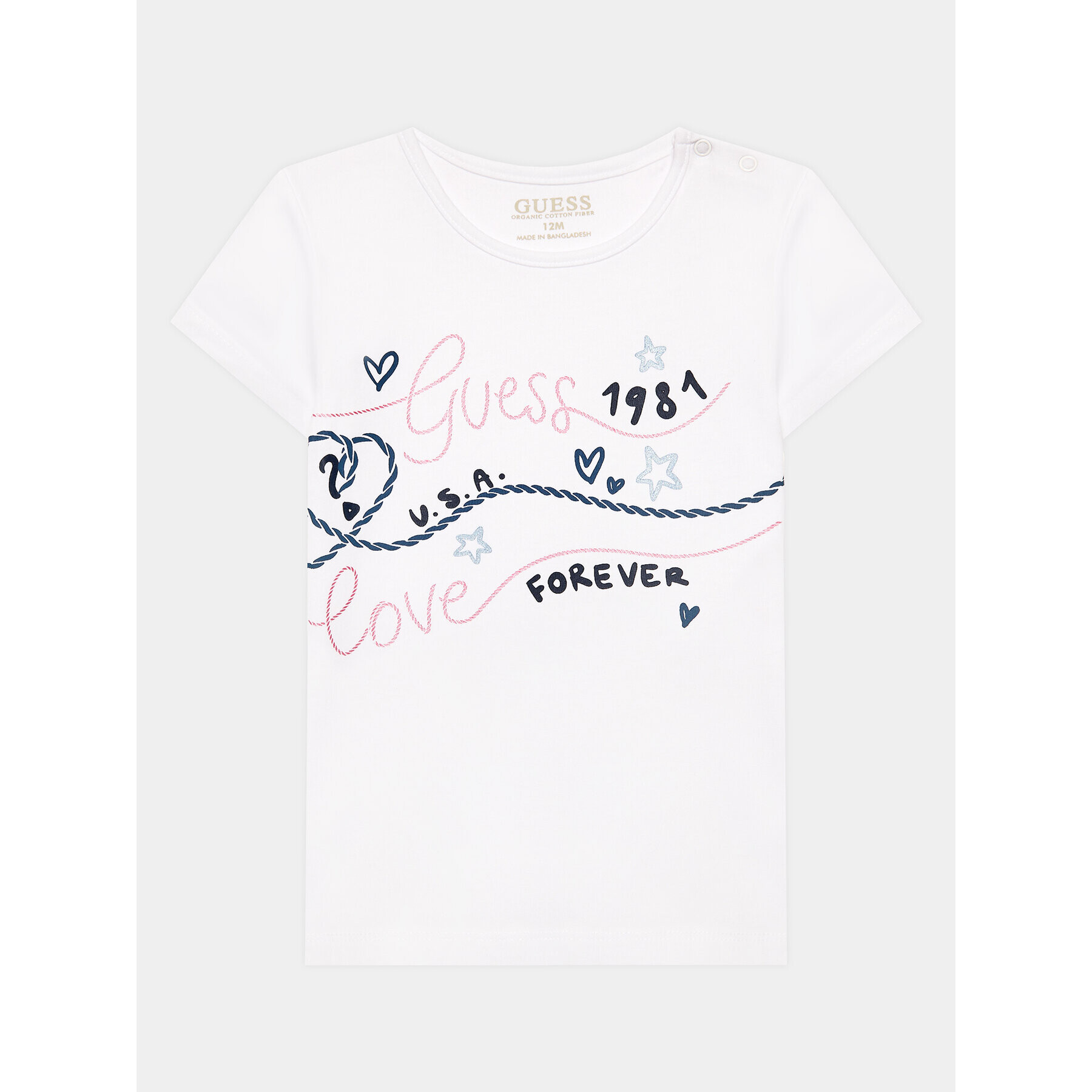 Guess Тишърт A3GI02 K6YW1 Бял Regular Fit - Pepit.bg